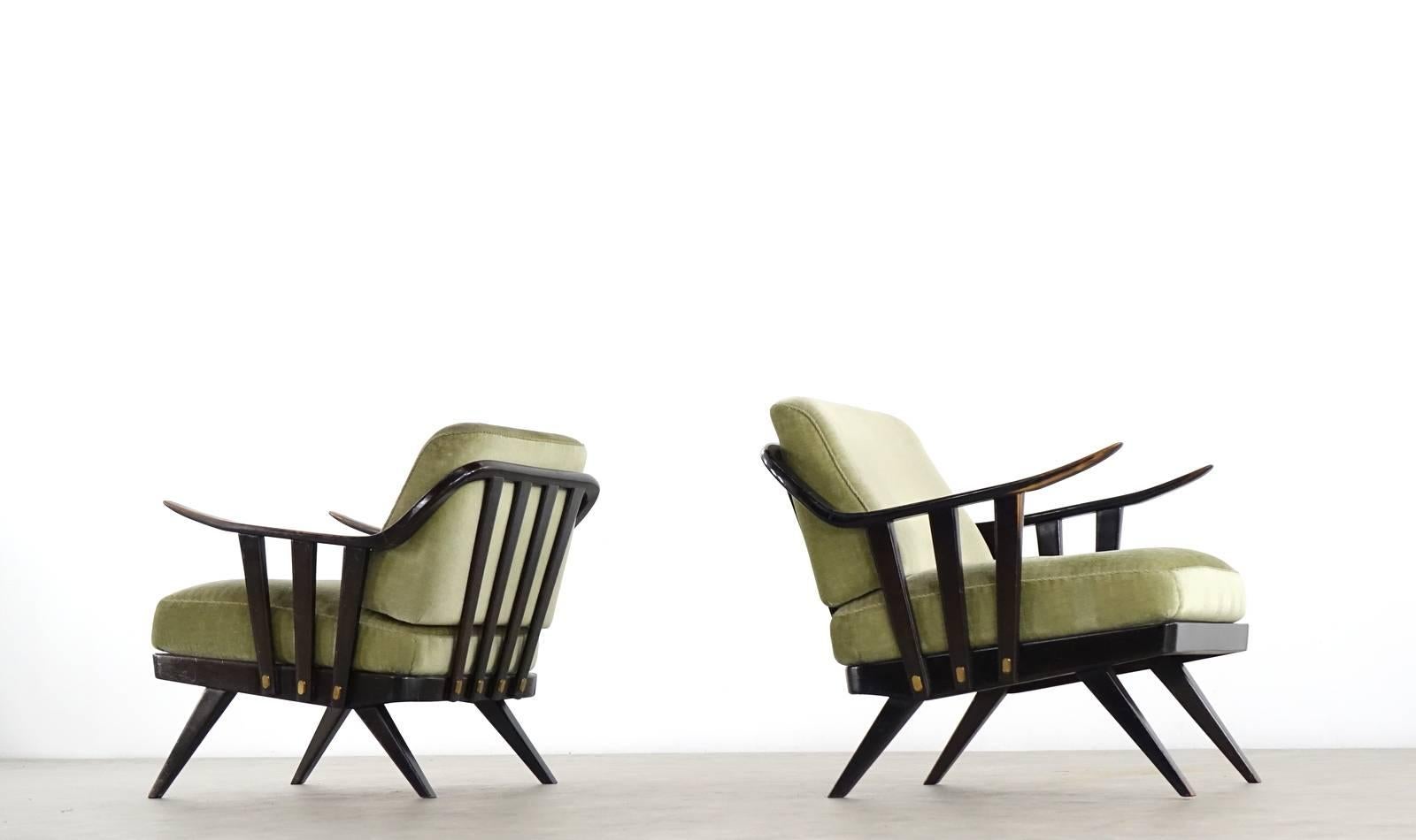 German Unique Pair of Knoll Antimott Easy Chairs