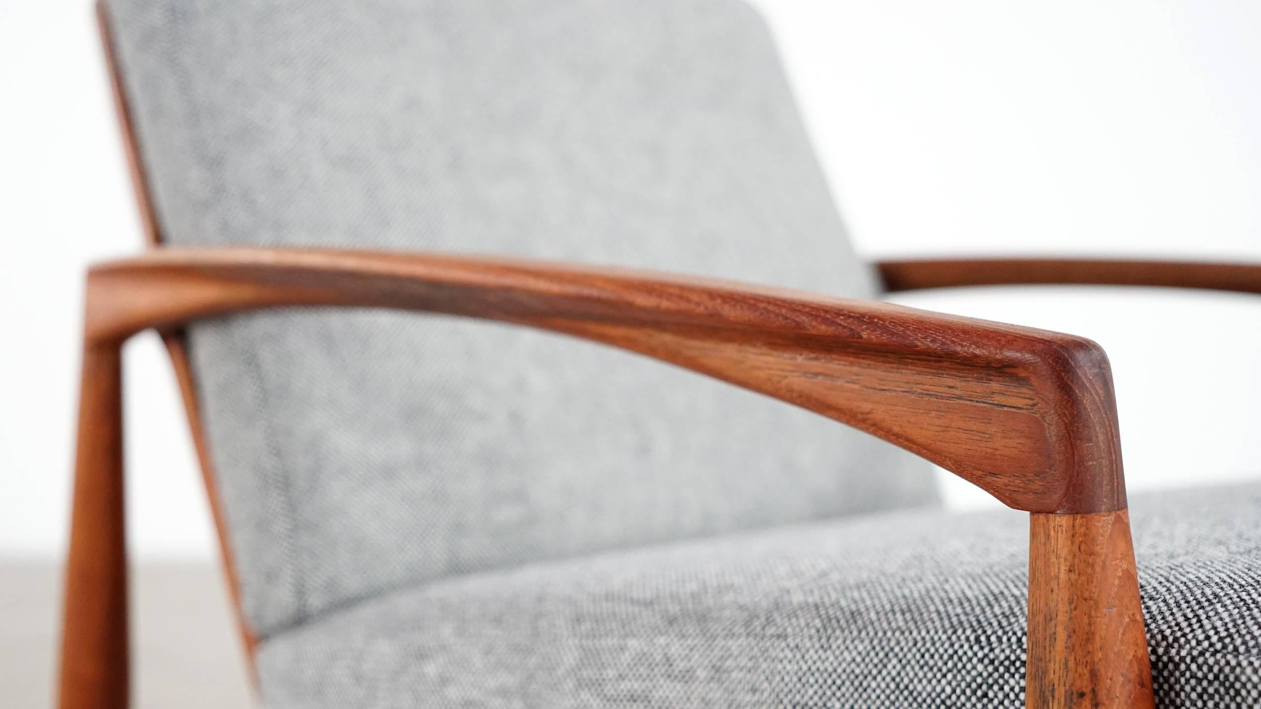 Kai Kristiansen Teak Lounge Paper Knife Chair, circa 1966 Magnus Olesen, Denmark In Excellent Condition In Munster, NRW