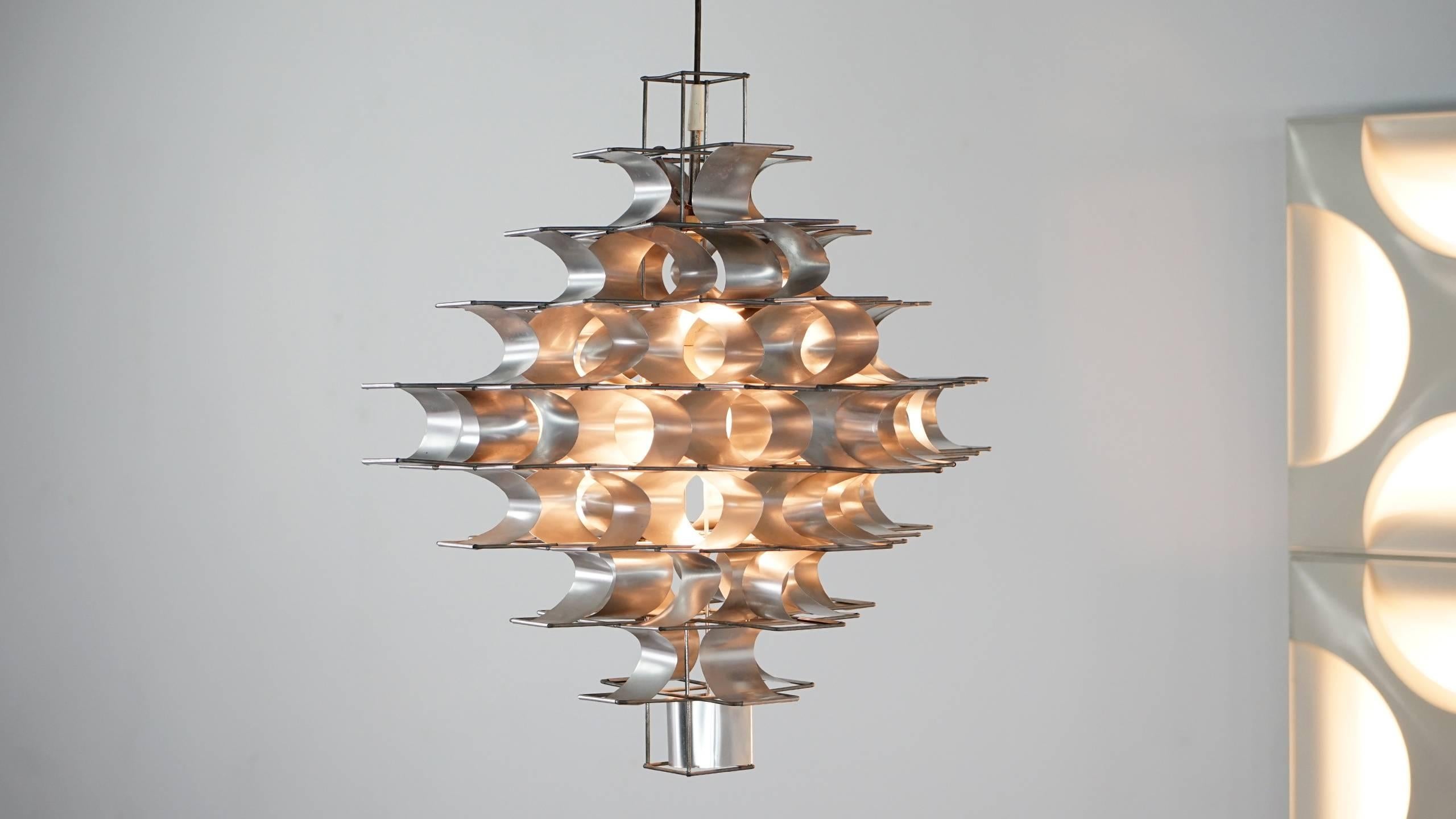 Max Sauzé, Large Cassiopée Chandelier Lamp, 1972 by Sauzé Studio Paris 2