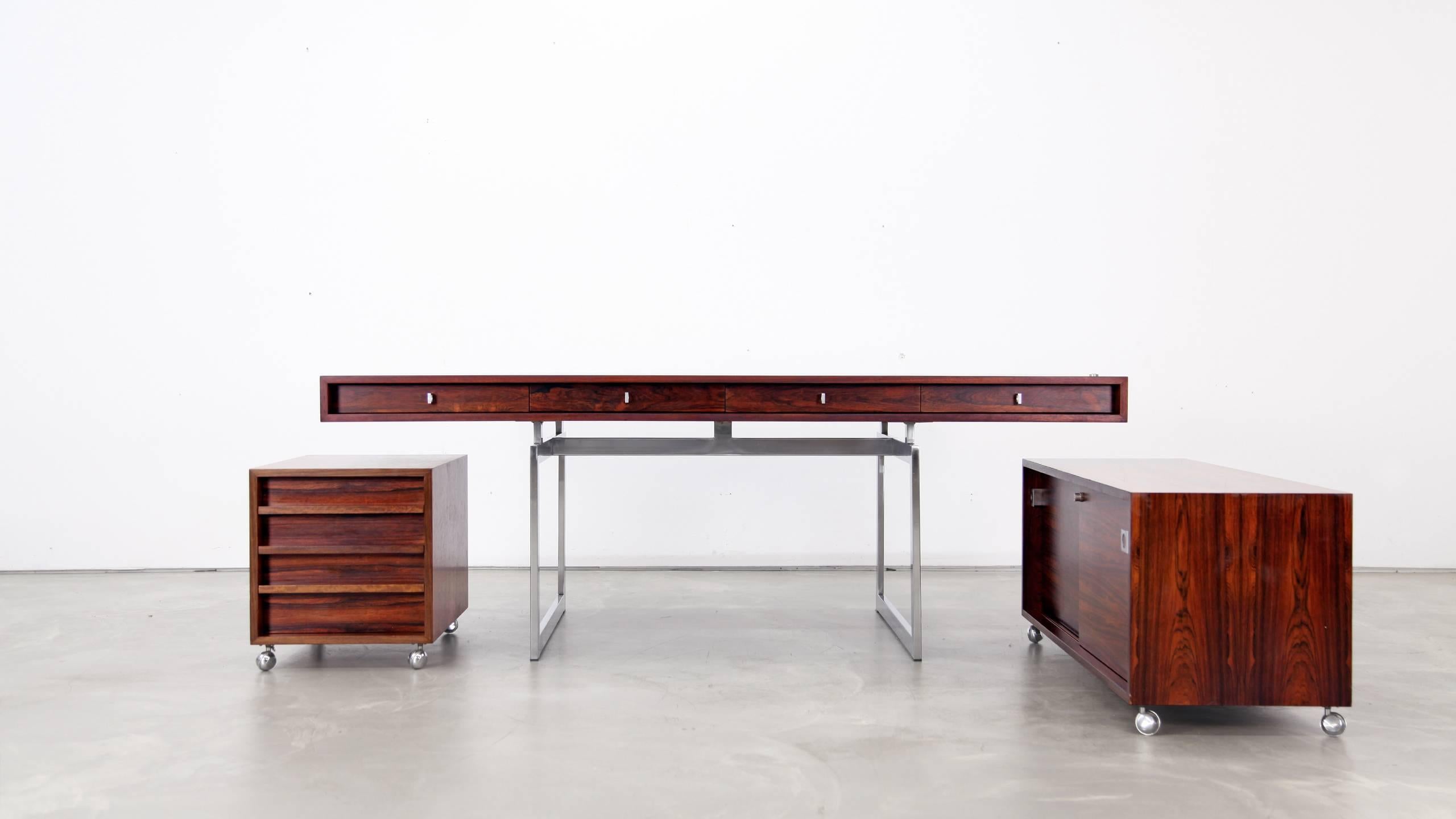 Bodil Kjaer, rare Desk with Chest and Sideboard, Denmark, circa 1959 1