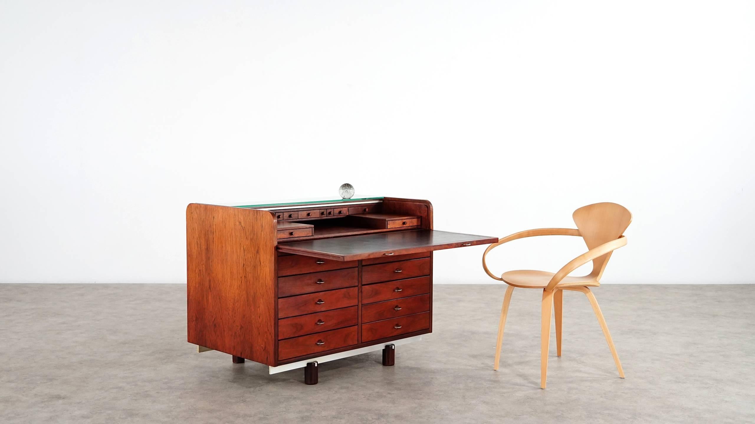 Gianfranco Frattini Desk with Roll Top - circa 1962 for Bernini, Italy 1