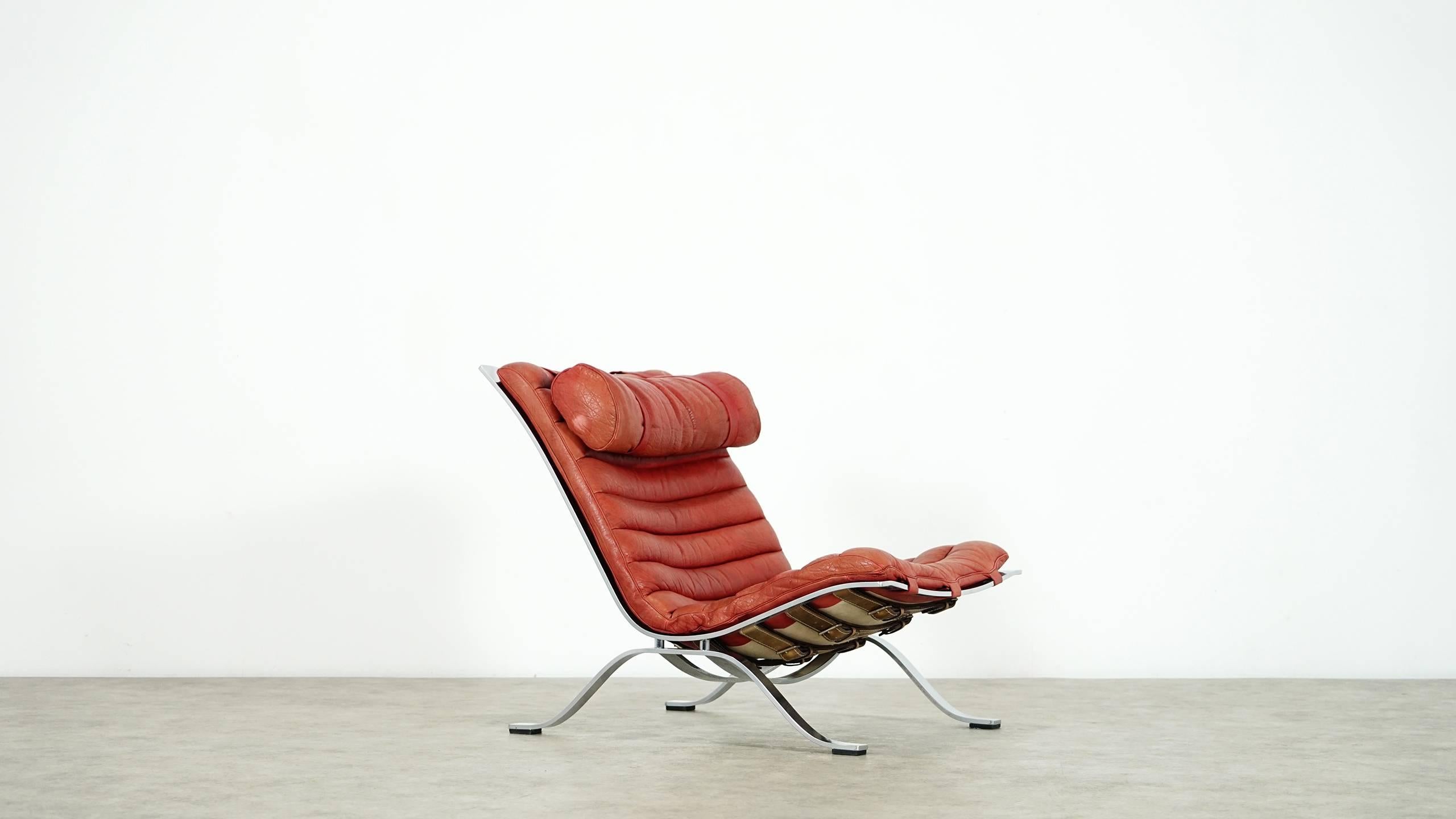 Swedish Arne Norell, Ari Lounge Chair and Ottoman, 1966 or Norell Möbel, Aneby Sweden