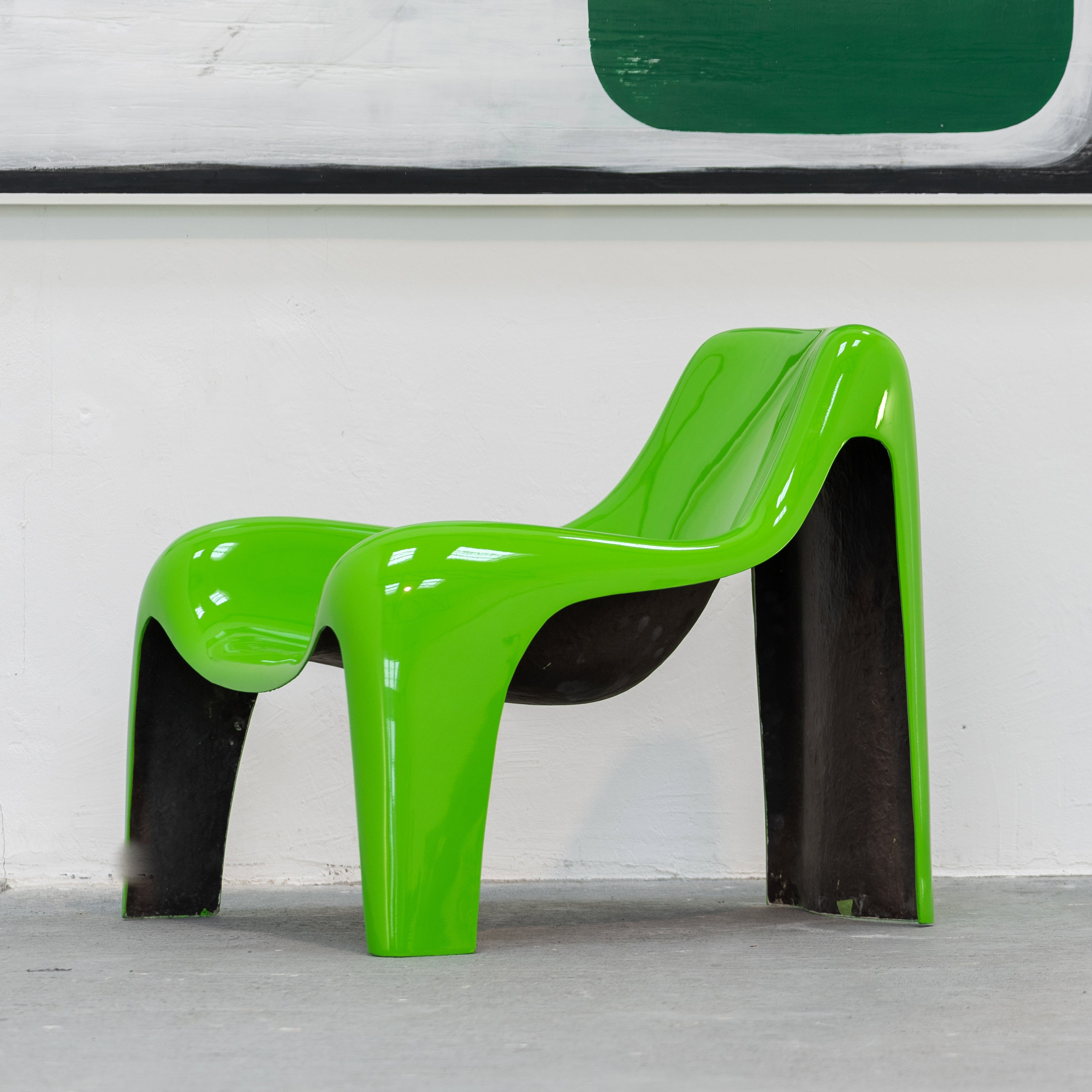 Organic Lounge Chair Luigi Colani Green Fiberglass 1968 Space Age Mid Century  For Sale