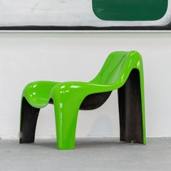 Vintage Organic Lounge Chair Luigi Colani Green Fiberglass 1968 Space Age Mid Century 