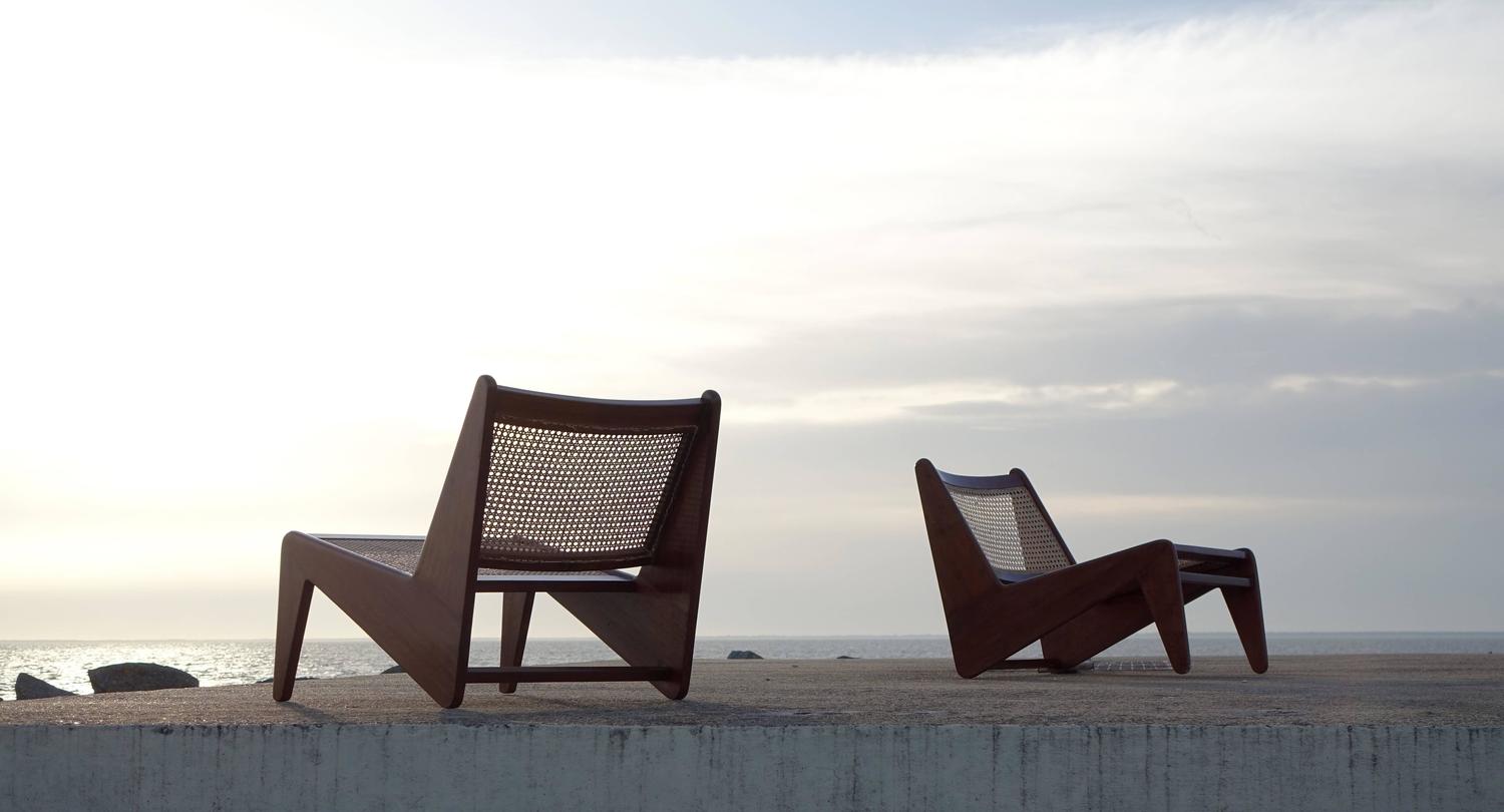 Pierre Jeanneret, Pair of Kangourou Lounge Chair from Chandigarh, India