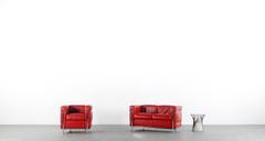 Cassina LC2 Sofa, Le Corbusier, P. Jeanneret, Ch. Perriand Two-Seater