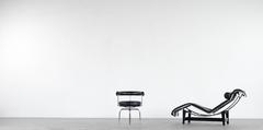 Le Corbusier Charlotte Perriand P. Jeanneret LC4 Swivel Chair by Cassina Leather