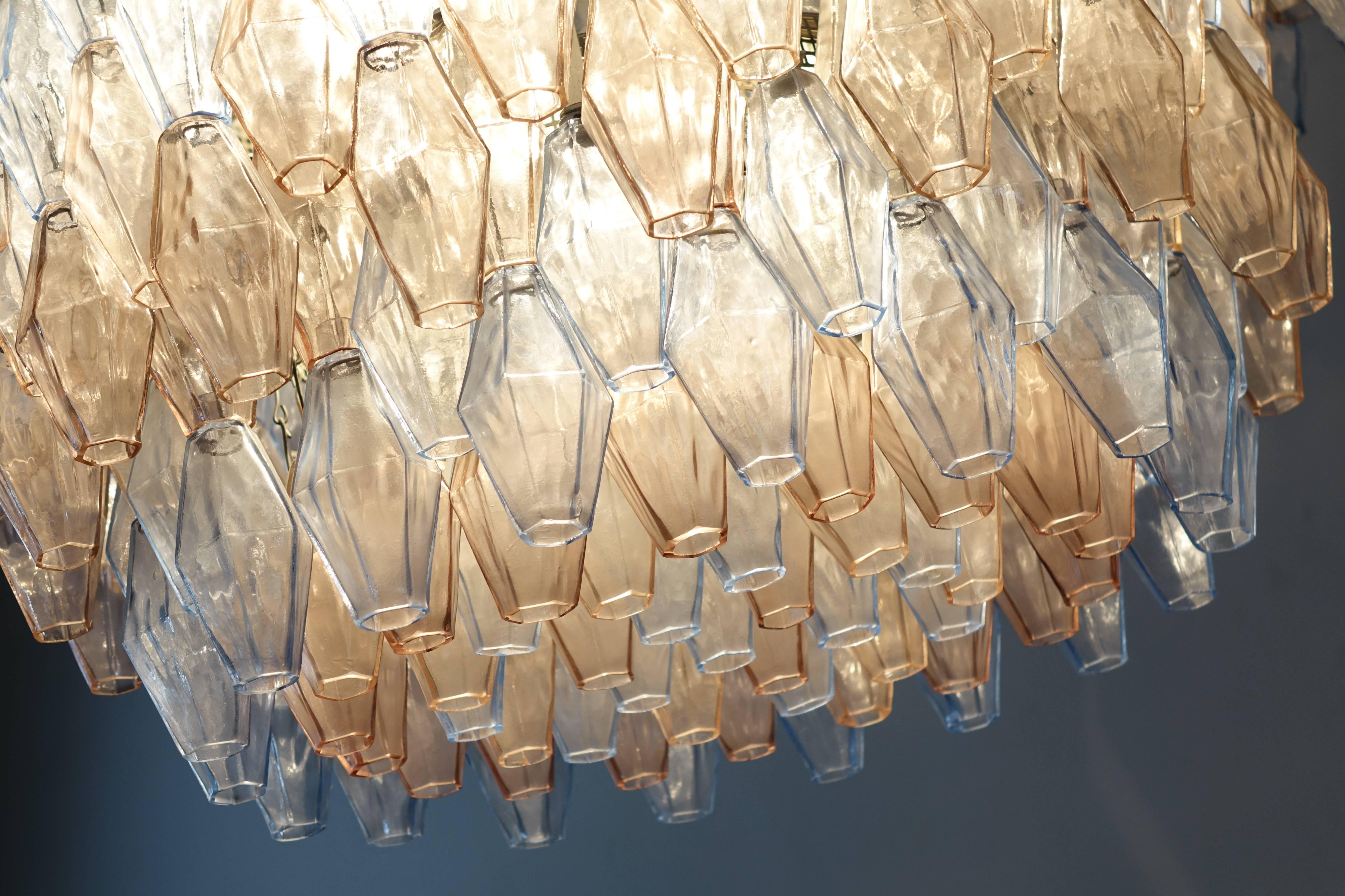 Mid-20th Century Carlo Scarpa, 1969, Poliedri Chandelier, Handblown Murano Glass Light