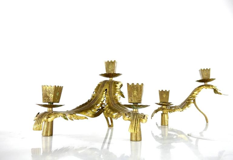 Pair of Unique Candlesticks with Expressive Design For Sale at 1stDibs