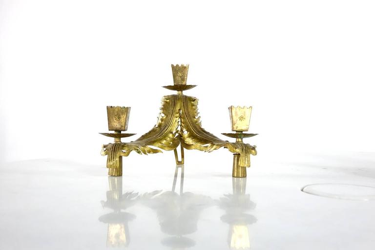 Pair of Unique Candlesticks with Expressive Design For Sale at 1stDibs
