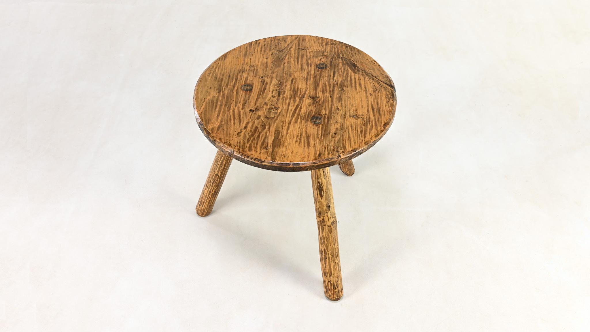 Mid-20th Century Primitive Tripod Cricket Table. France, C.1940. For Sale