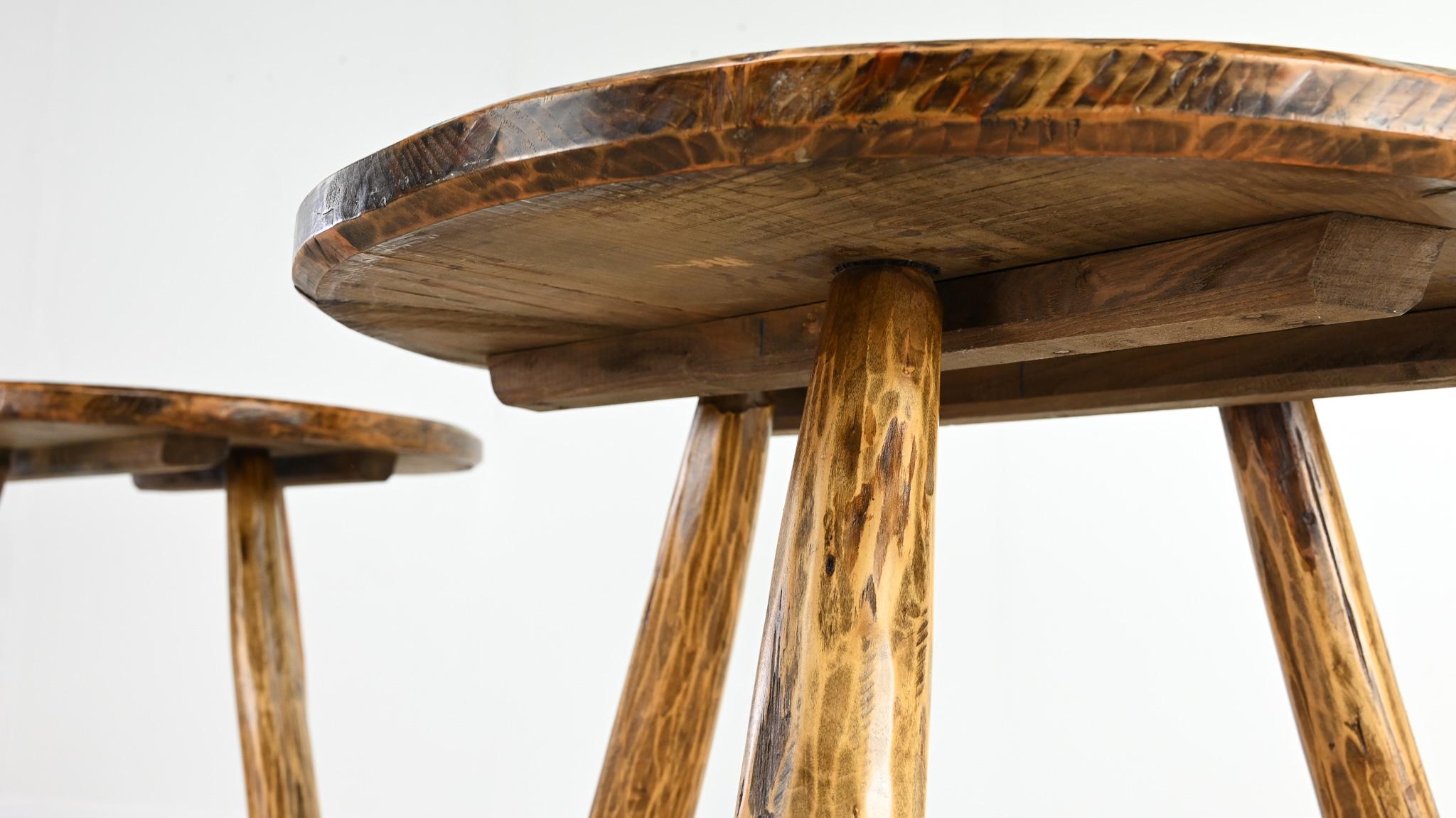 French Primitive Tripod Cricket Table. France, C.1940. For Sale