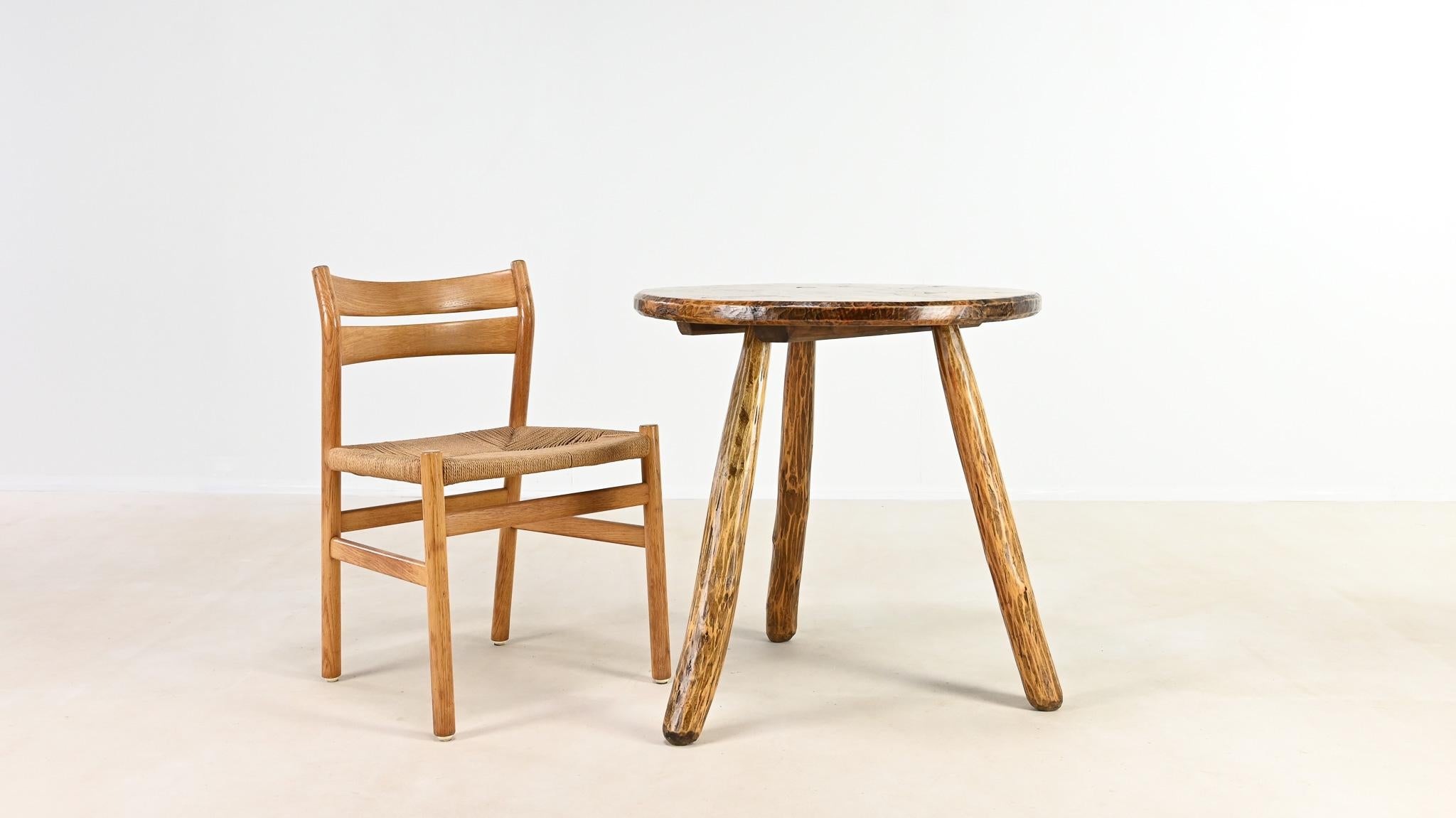 Primitive Tripod Cricket Table. France, C.1940. For Sale 6