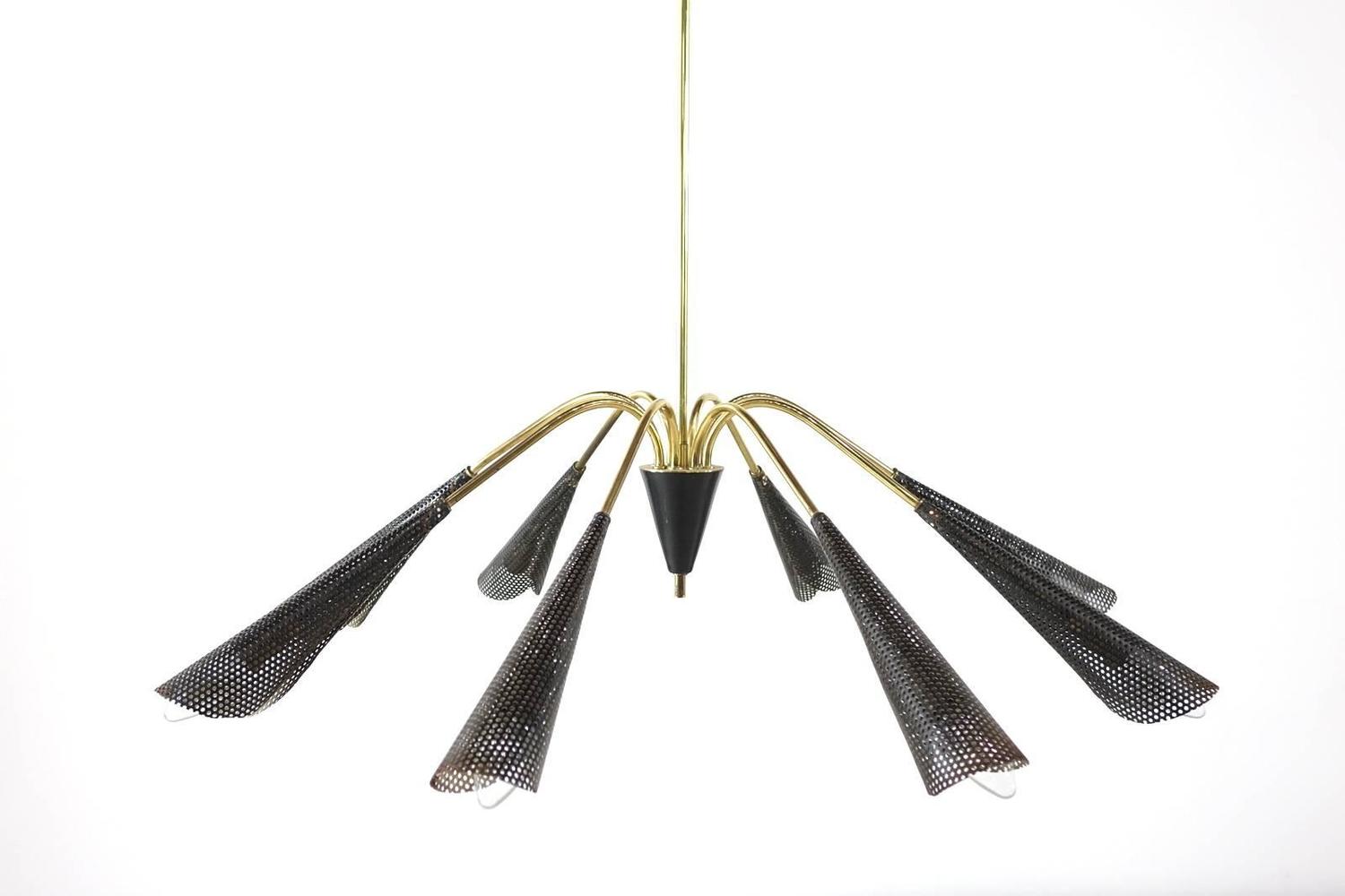 Unique Spider Chandelier in Manner of Stilnovo For Sale at 1stdibs