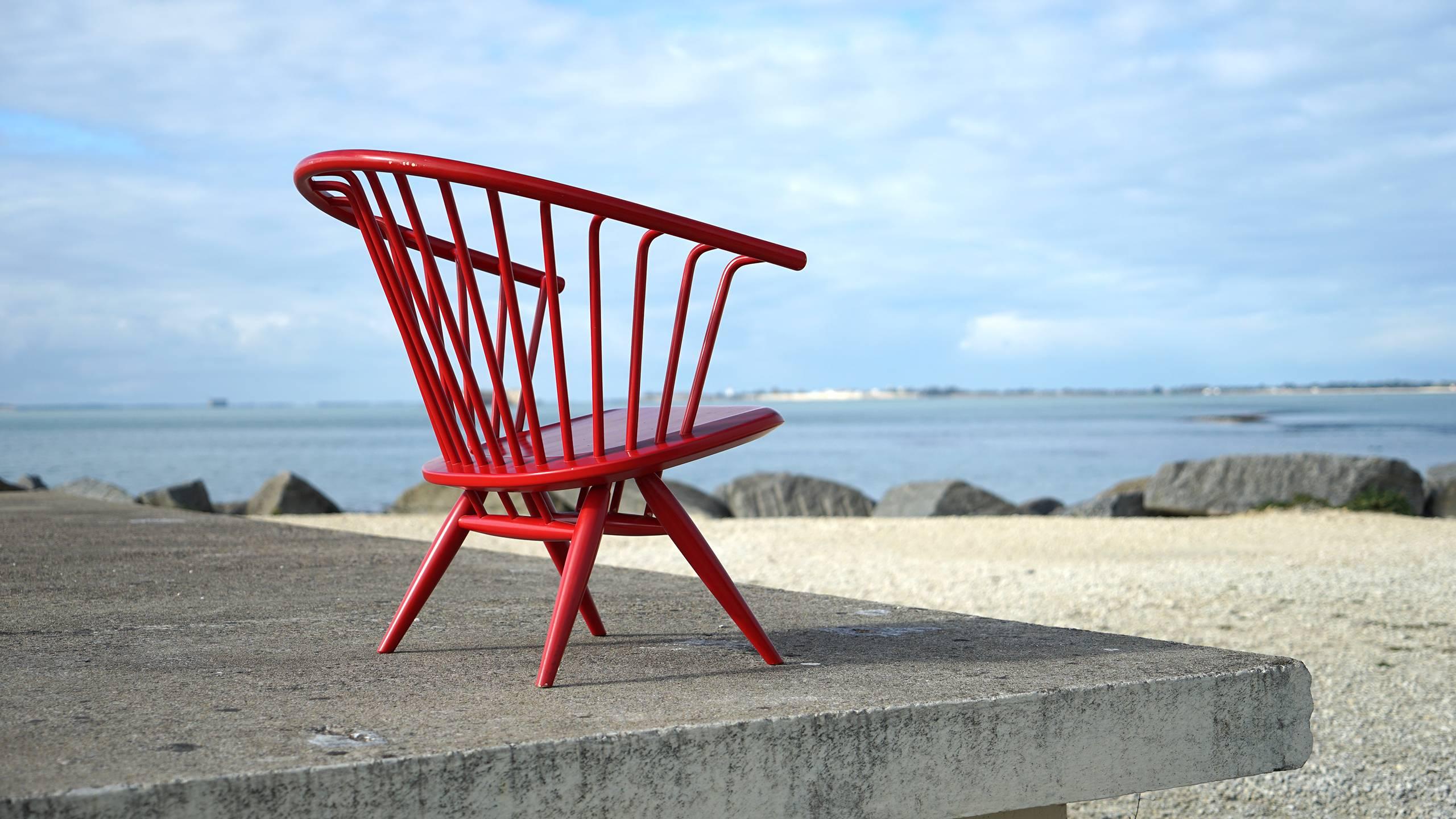 Ilmari Tapiovaara Modernist, Crinolette Lounge Chair Original Red 1962 Asko In Good Condition In Munster, NRW