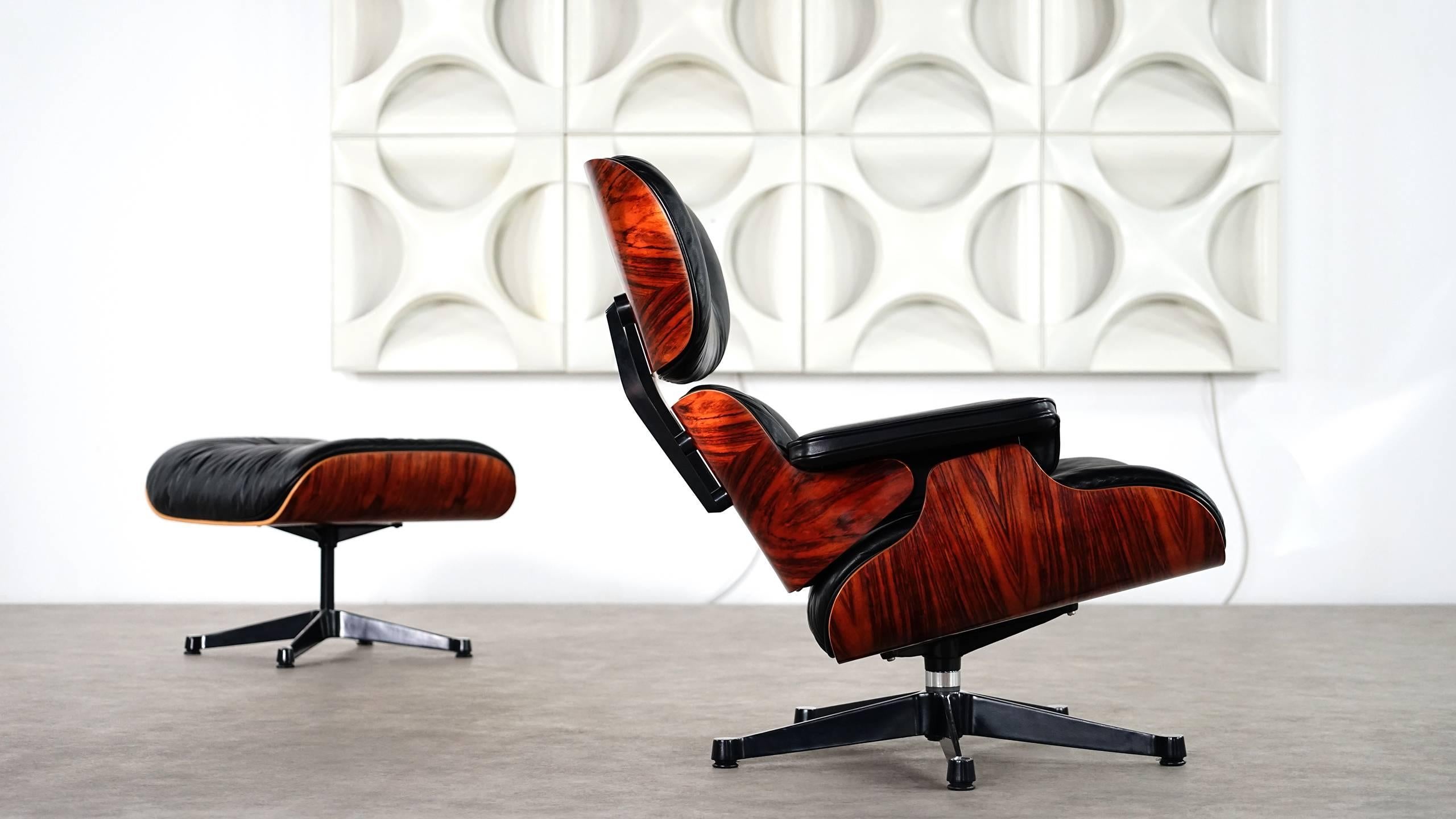Vitra Charles Eames Lounge Chair and Ottoman in Rosewood by Vitra 1