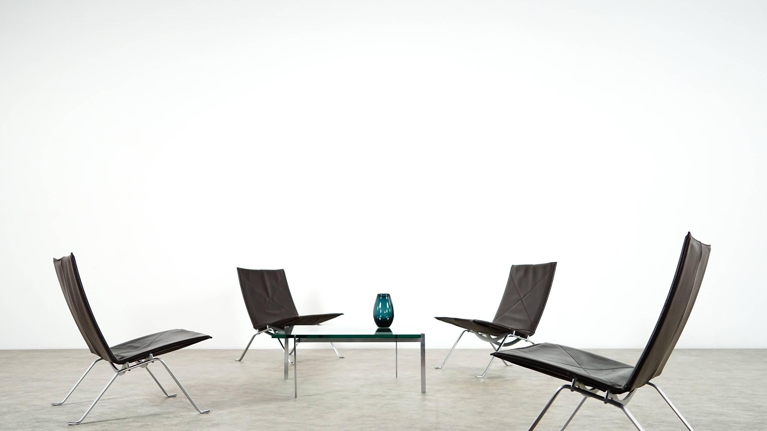 Scandinavian Modern Two Poul Kjaerholm, PK22 Lounge Chair, 1986 by Fritz Hansen, Denmark