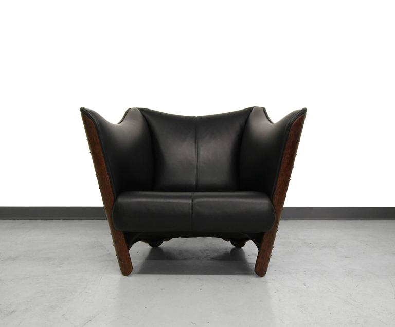 Pacific Green Palmwood and Leather Cayenne Chair at 1stDibs pacific
