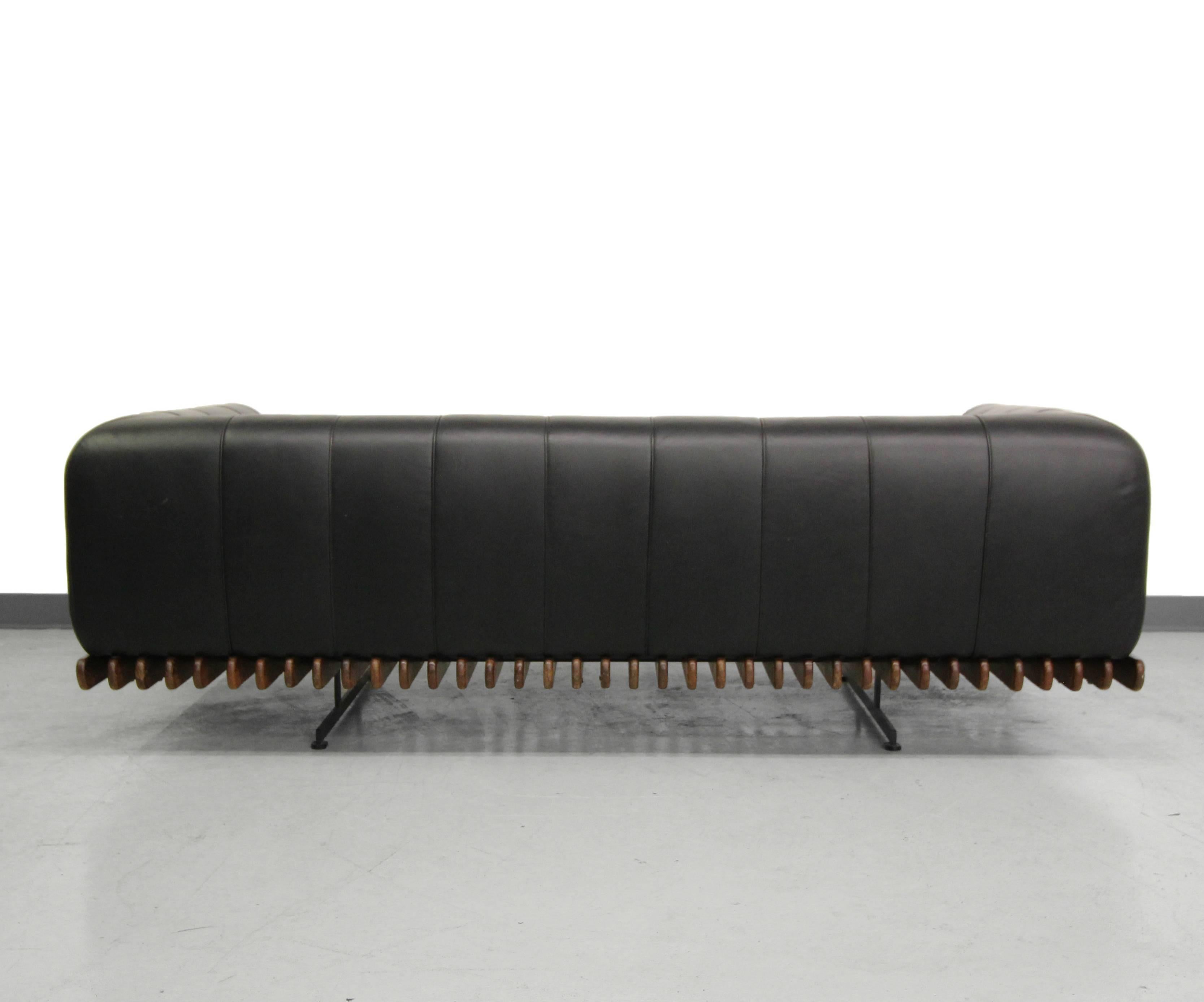 channeled leather sofa