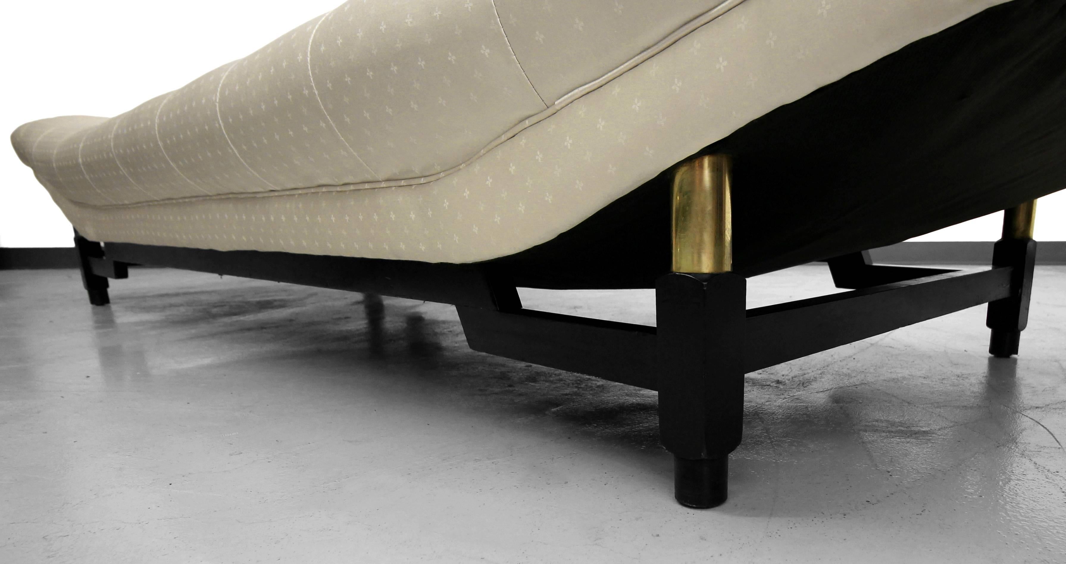 20th Century Mid-Century Gondola Sofa with Brass Details For Sale