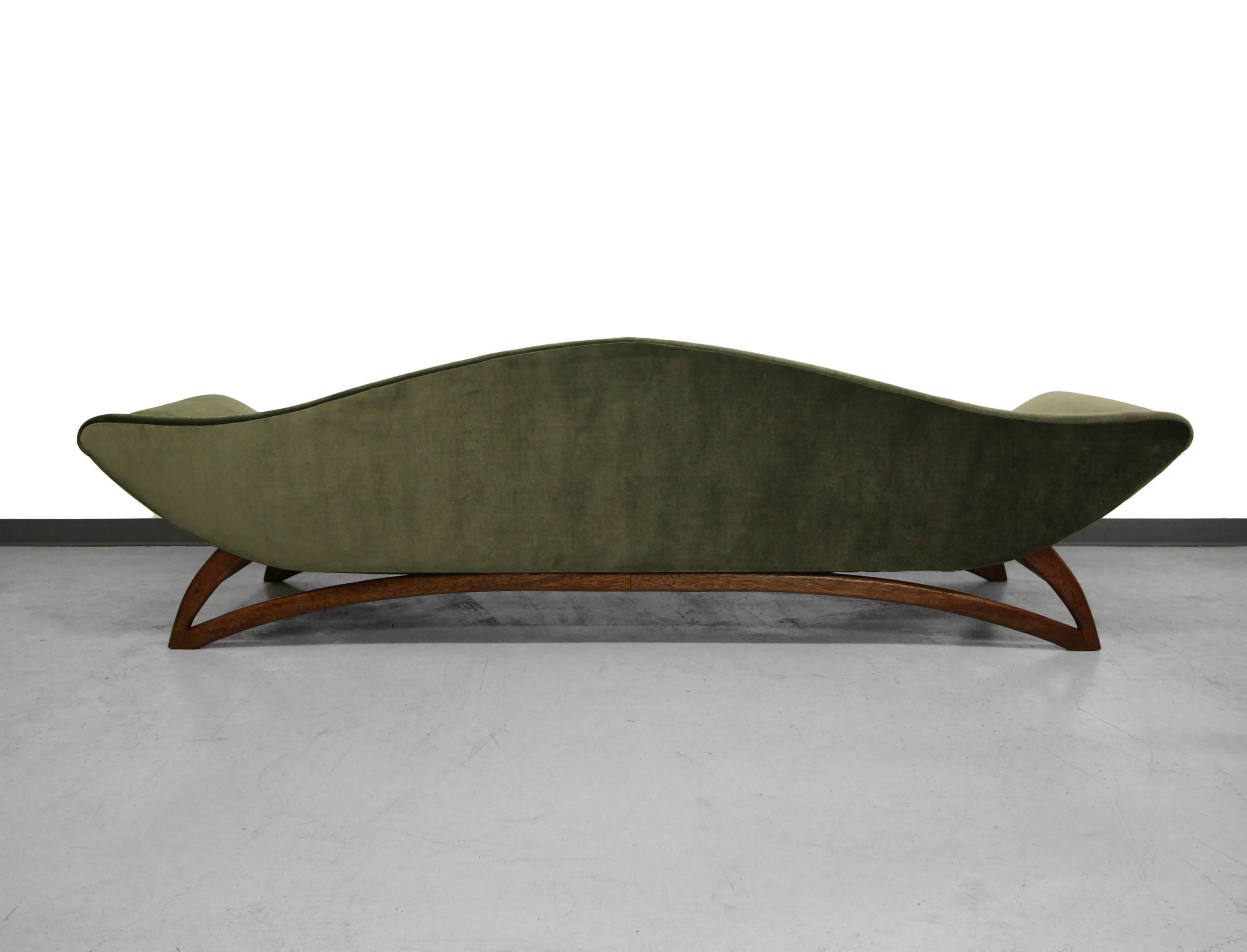 mid century modern gondola sofa