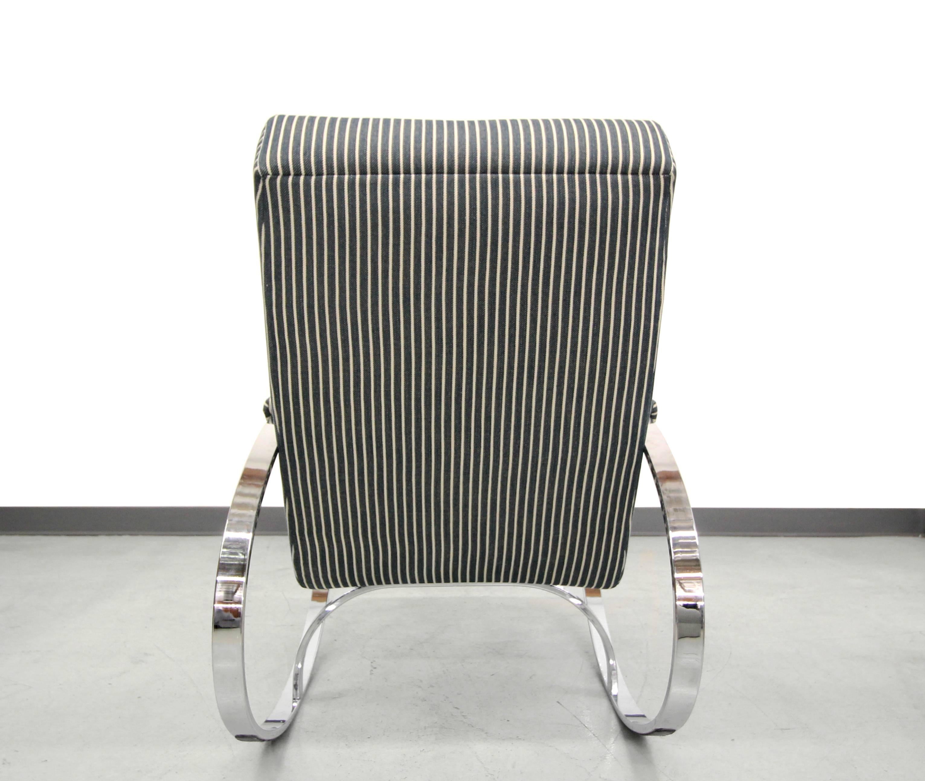 20th Century Mid-Century Chrome Rocking Chair by Milo Baughman