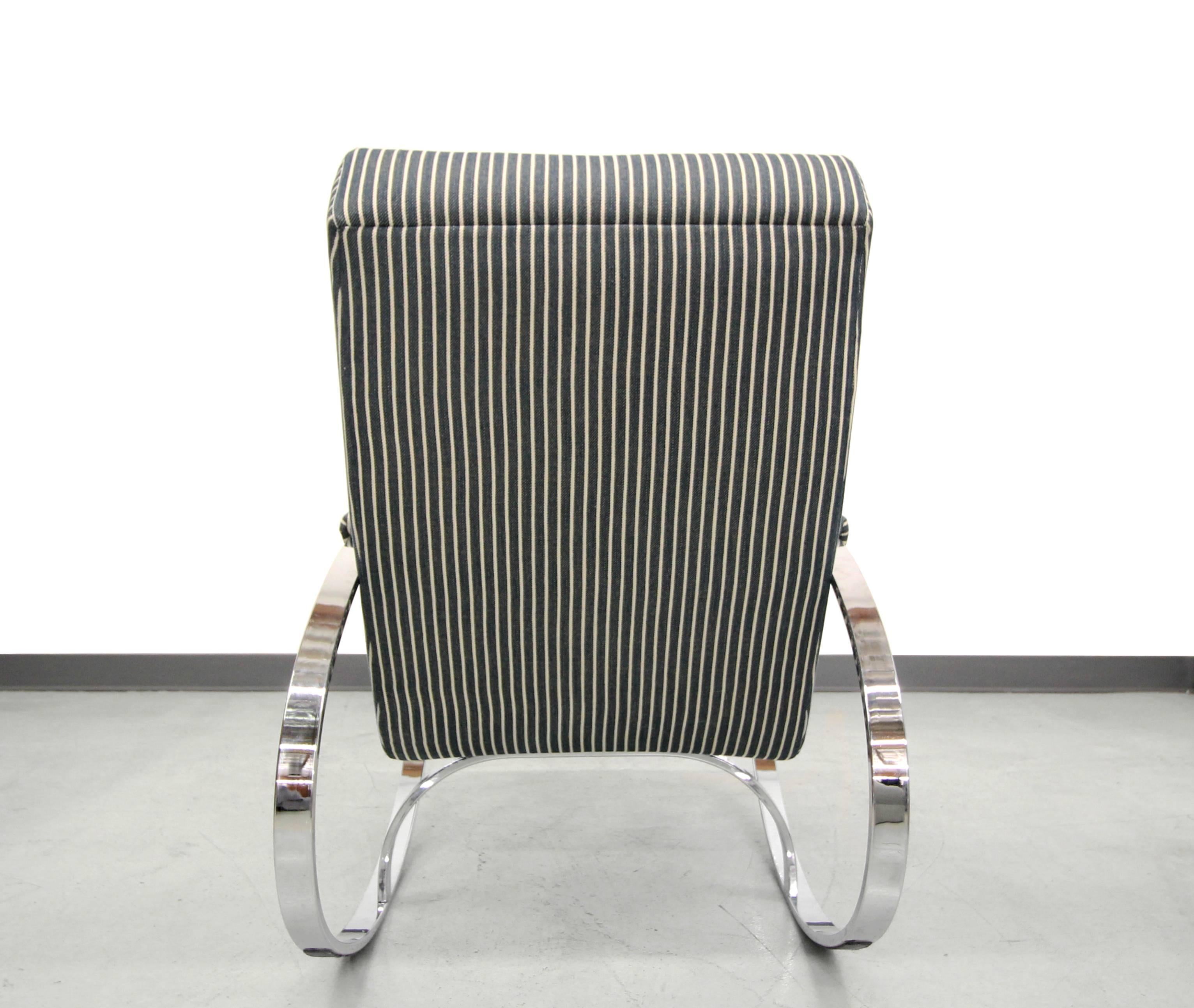 Mid-Century Chrome Rocking Chair by Milo Baughman at 1stDibs