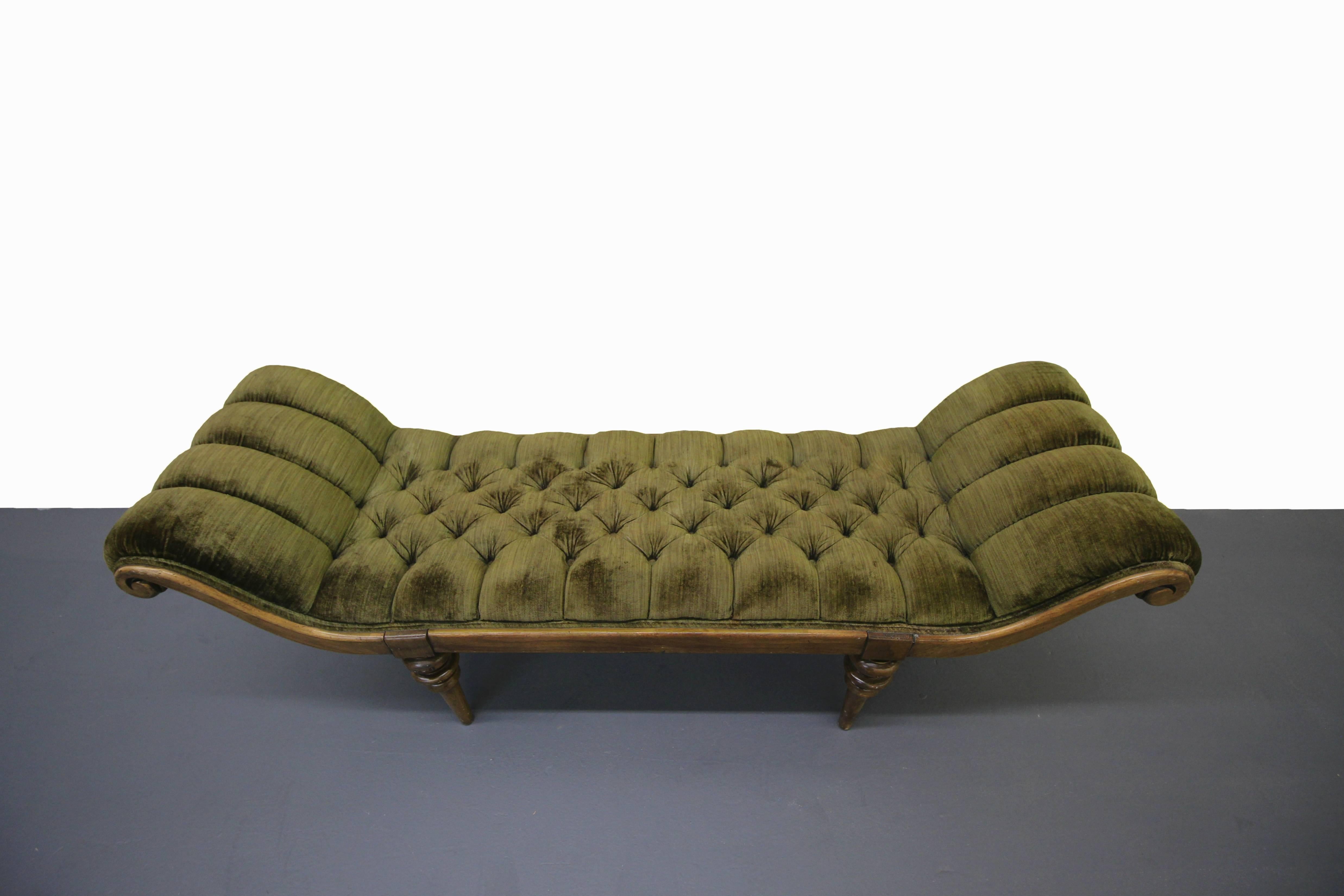 vintage velvet bench