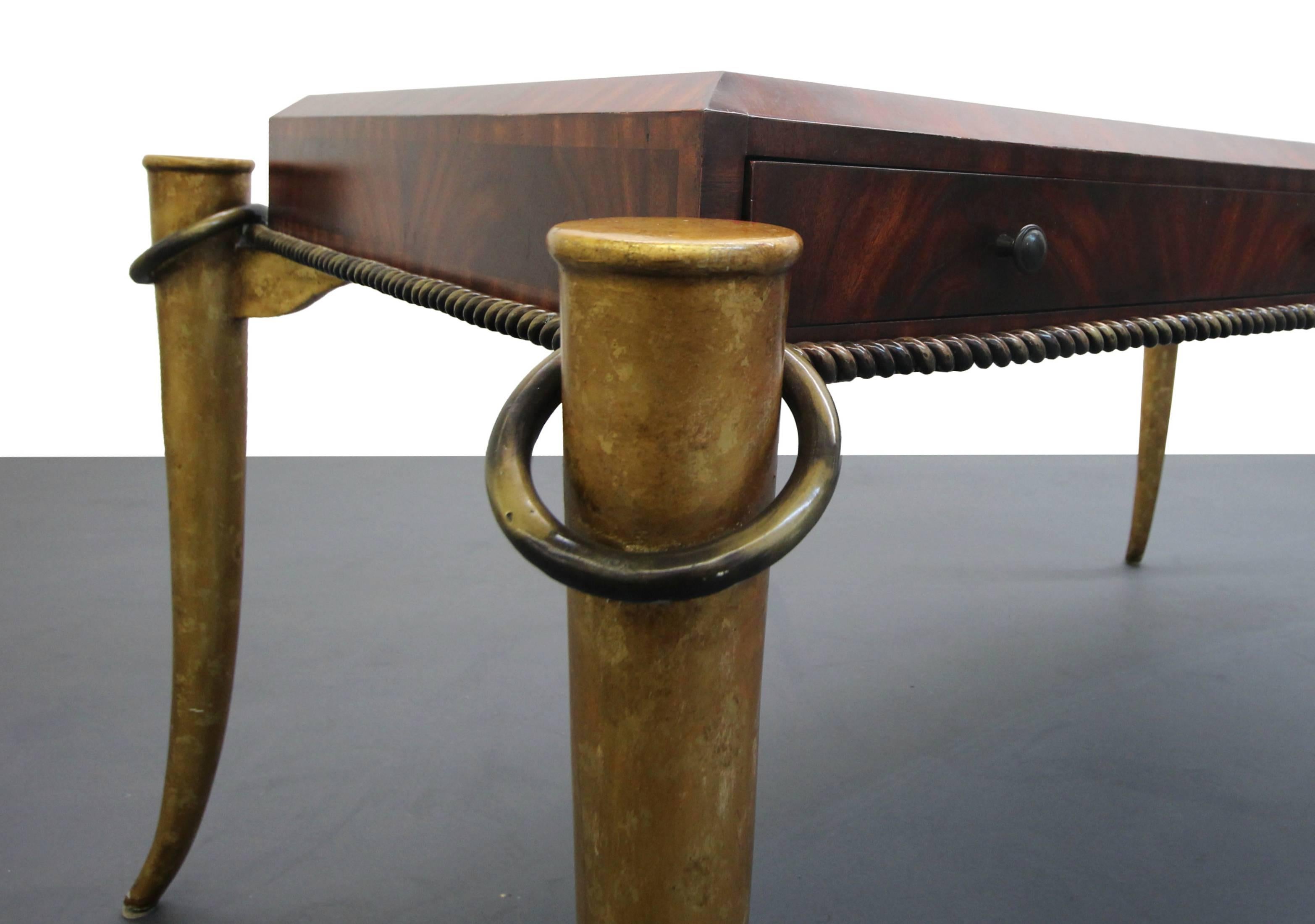 Stunning Gilt Tusk Desk by Maitland Smith In Excellent Condition In Las Vegas, NV