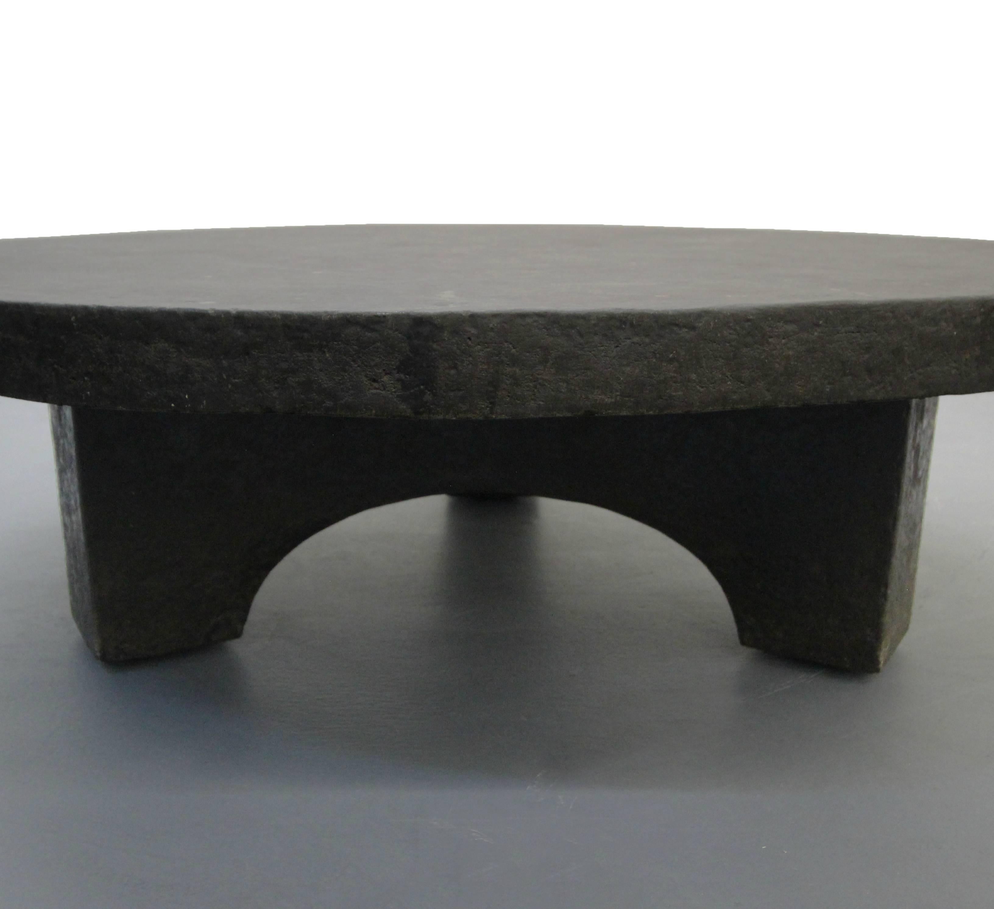 This coffee table has the most amazing Minimalist, organic look. Crafted from a stone and resin, it has the most stunning texture and details. Its the perfect table for an eclectic, Minimalist or even Industrial space. The stone currently has a very