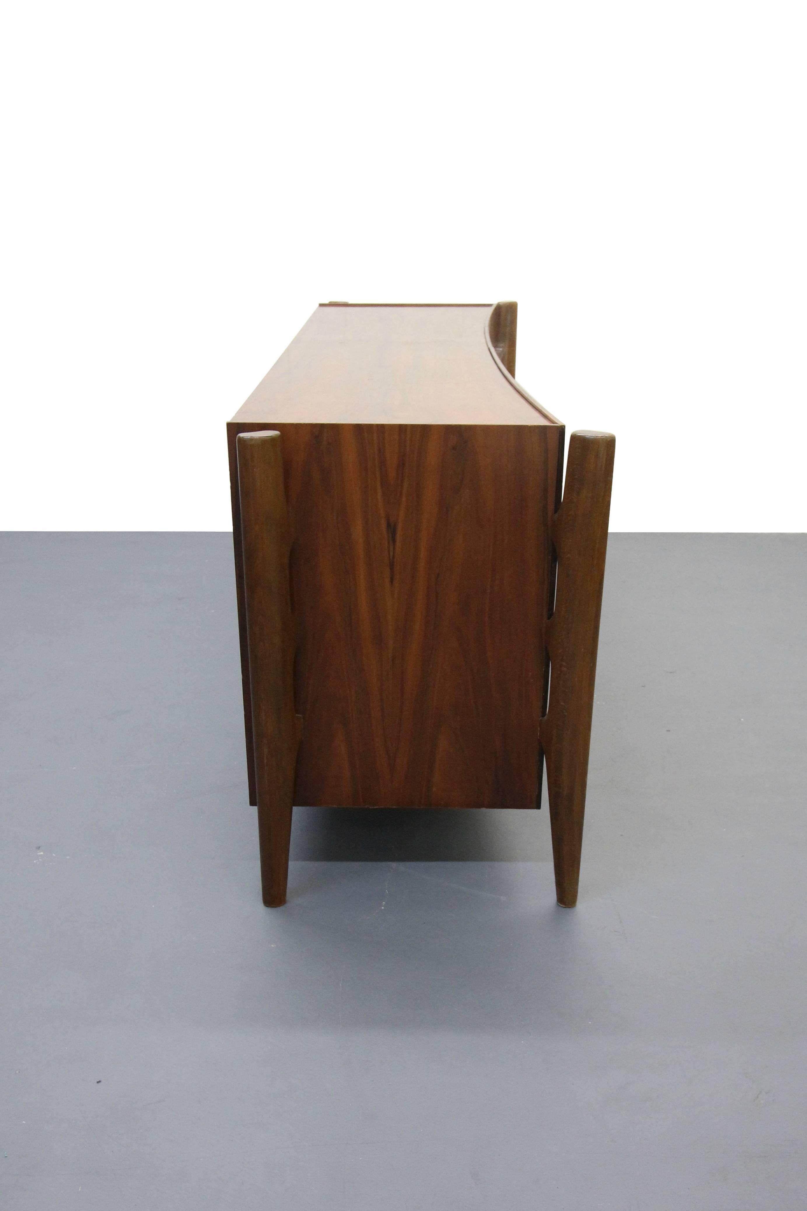 Mid-Century Modern Curved Sculptural Swedish Midcentury Dresser Credenza by William Hinn