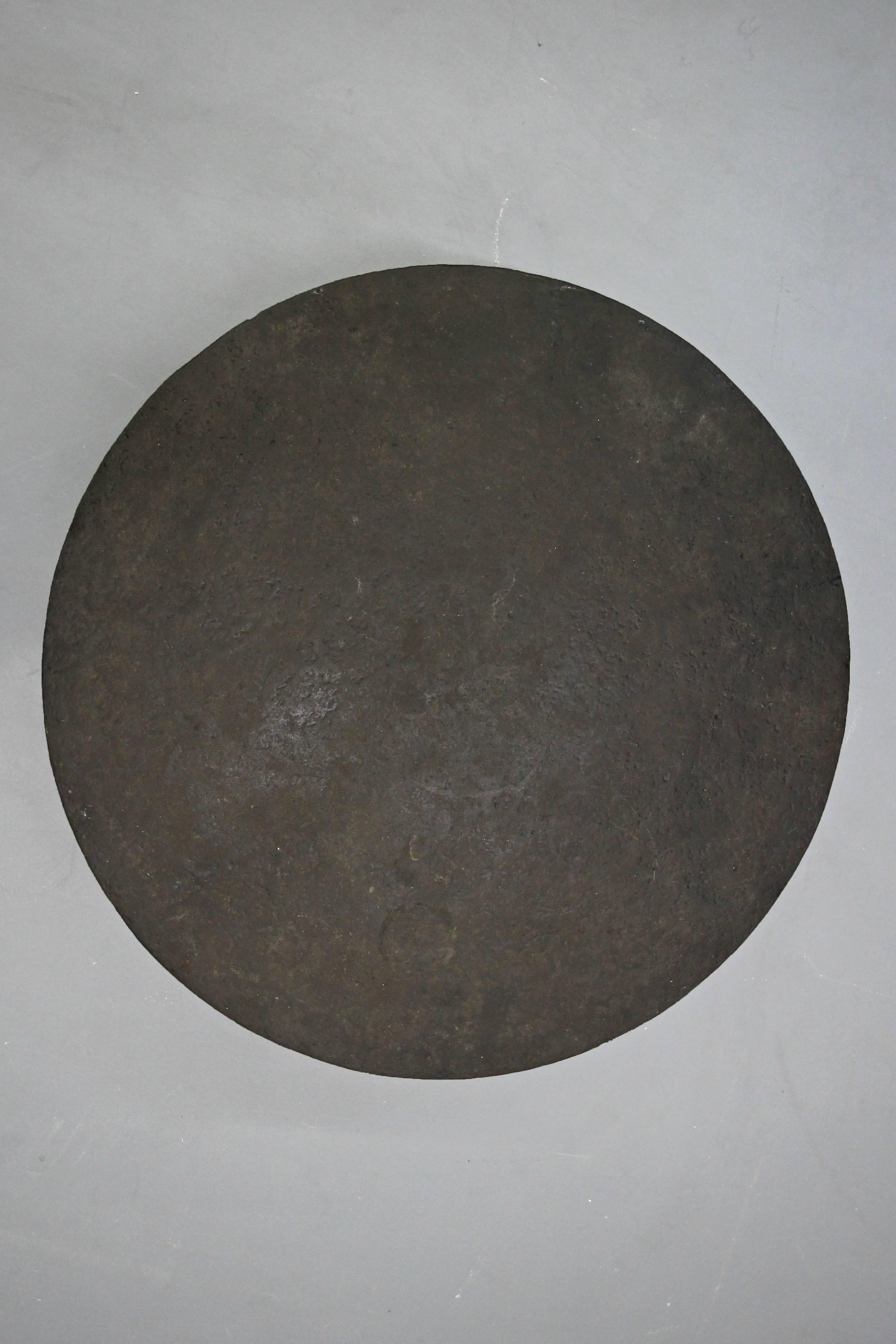 Mid-Century Modern Round Mid-Century Brutalist Stone Coffee Table