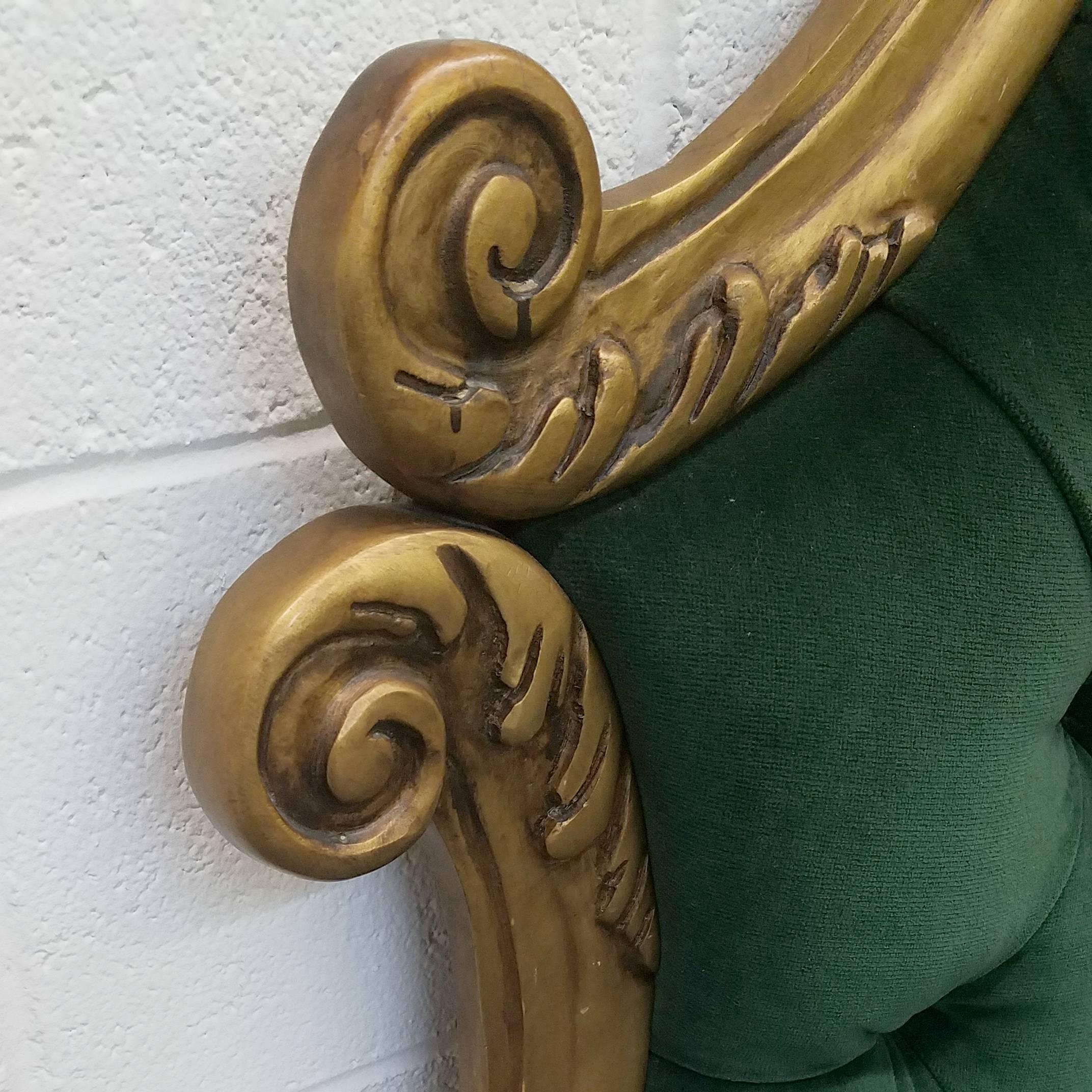 green velvet headboard