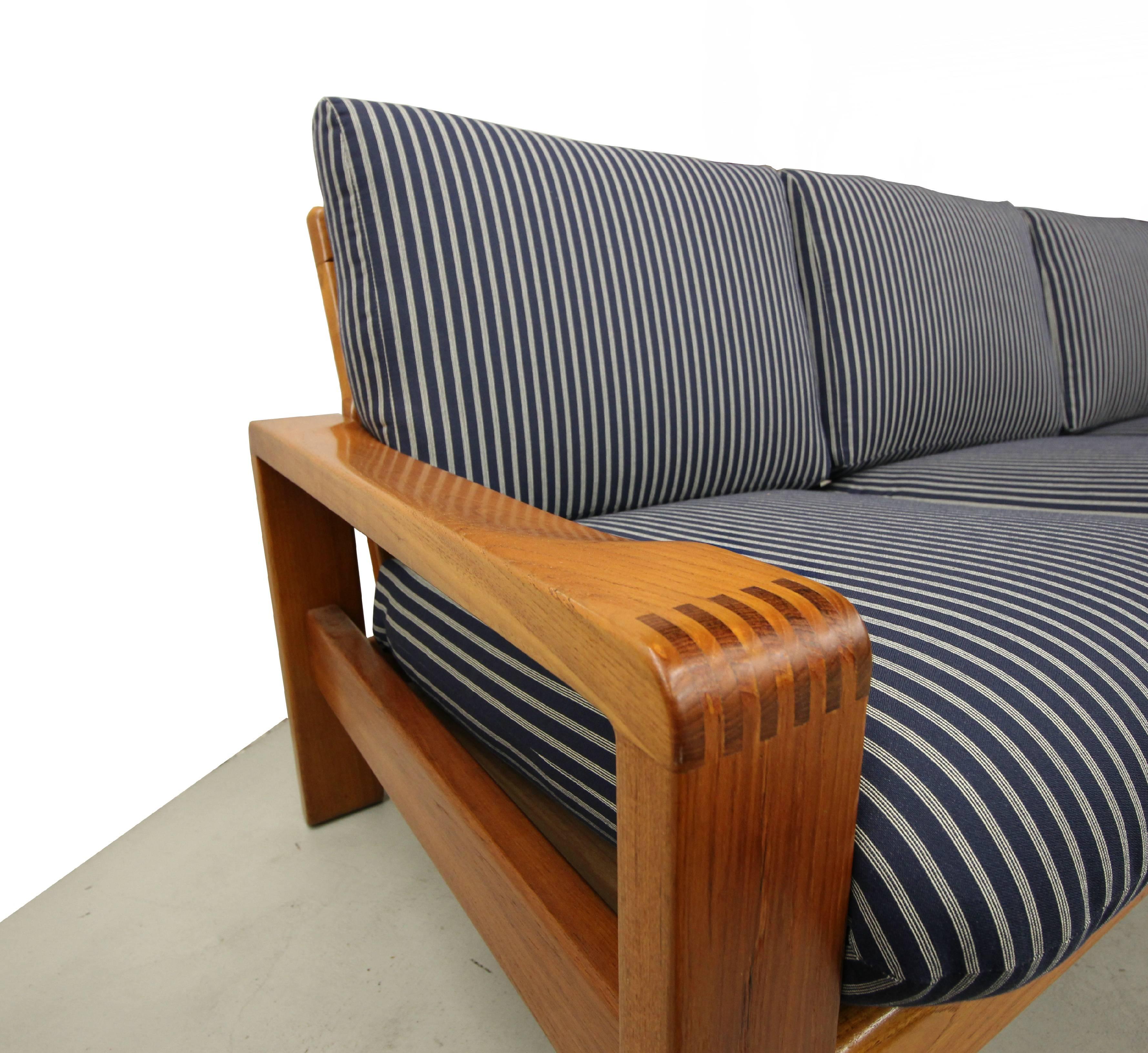 Mid-Century Modern Solid Danish Teak Slat-Back Sofa by HW Klein for Bramin Mobler