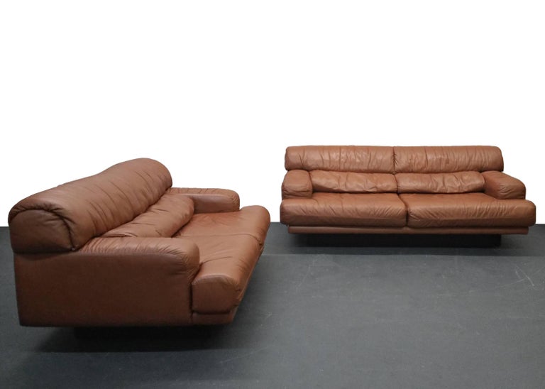 1970s Oversized Italian Leather Sofa, Oversized Leather Sofas