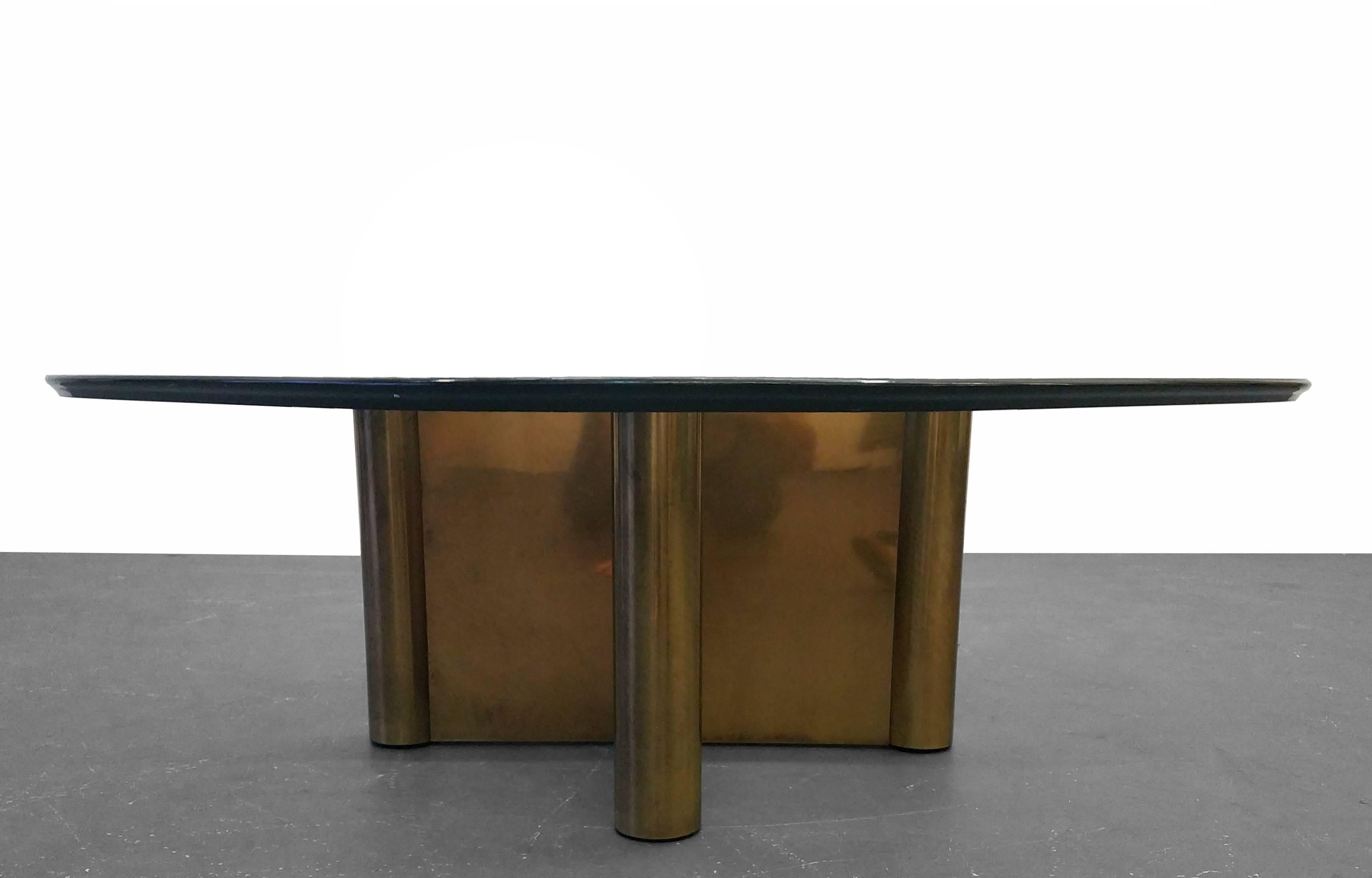 Patinated Bronze Mid-Century X-Base Coffee Table 1