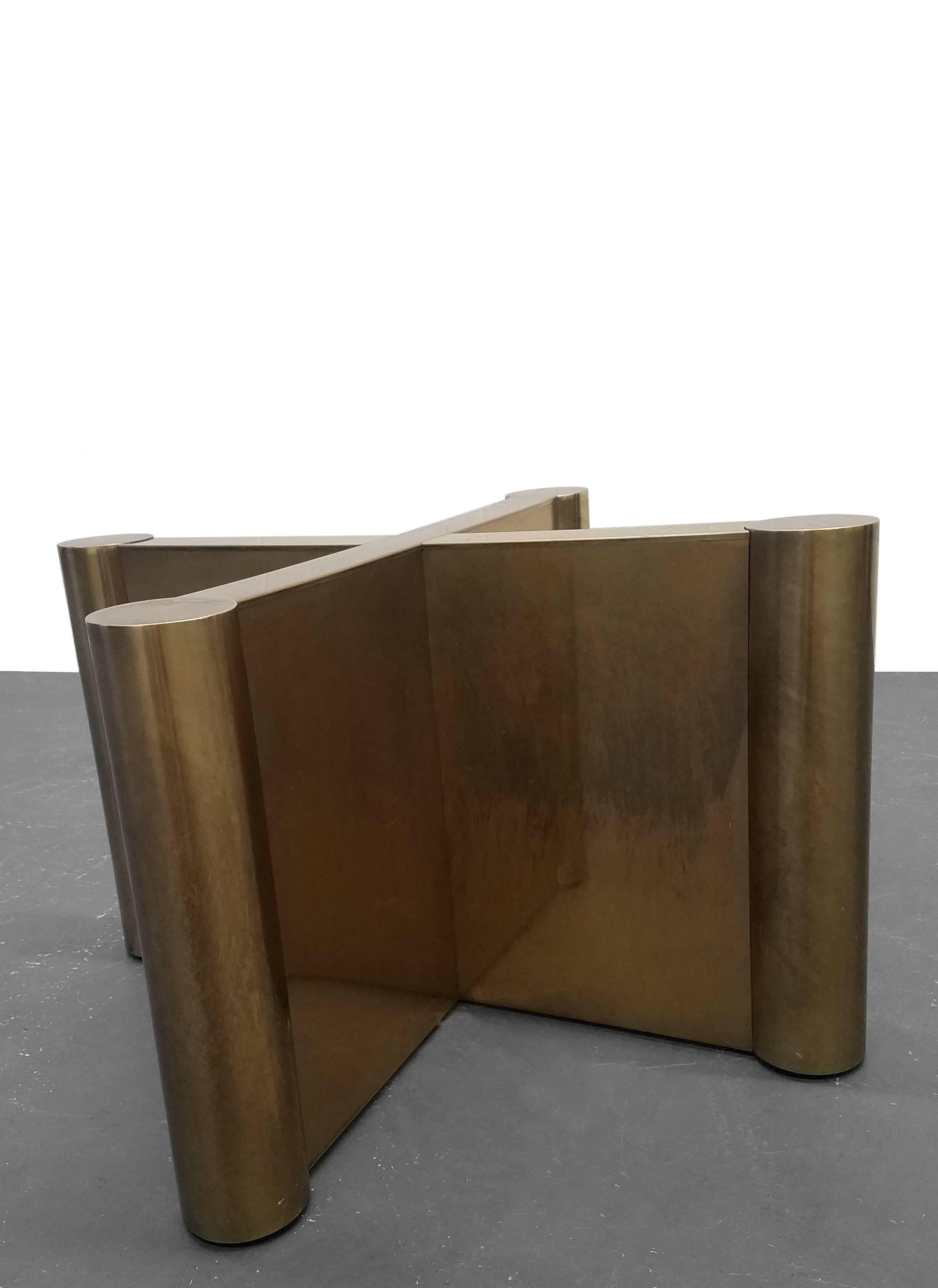 Patinated Bronze Mid-Century X-Base Coffee Table 2