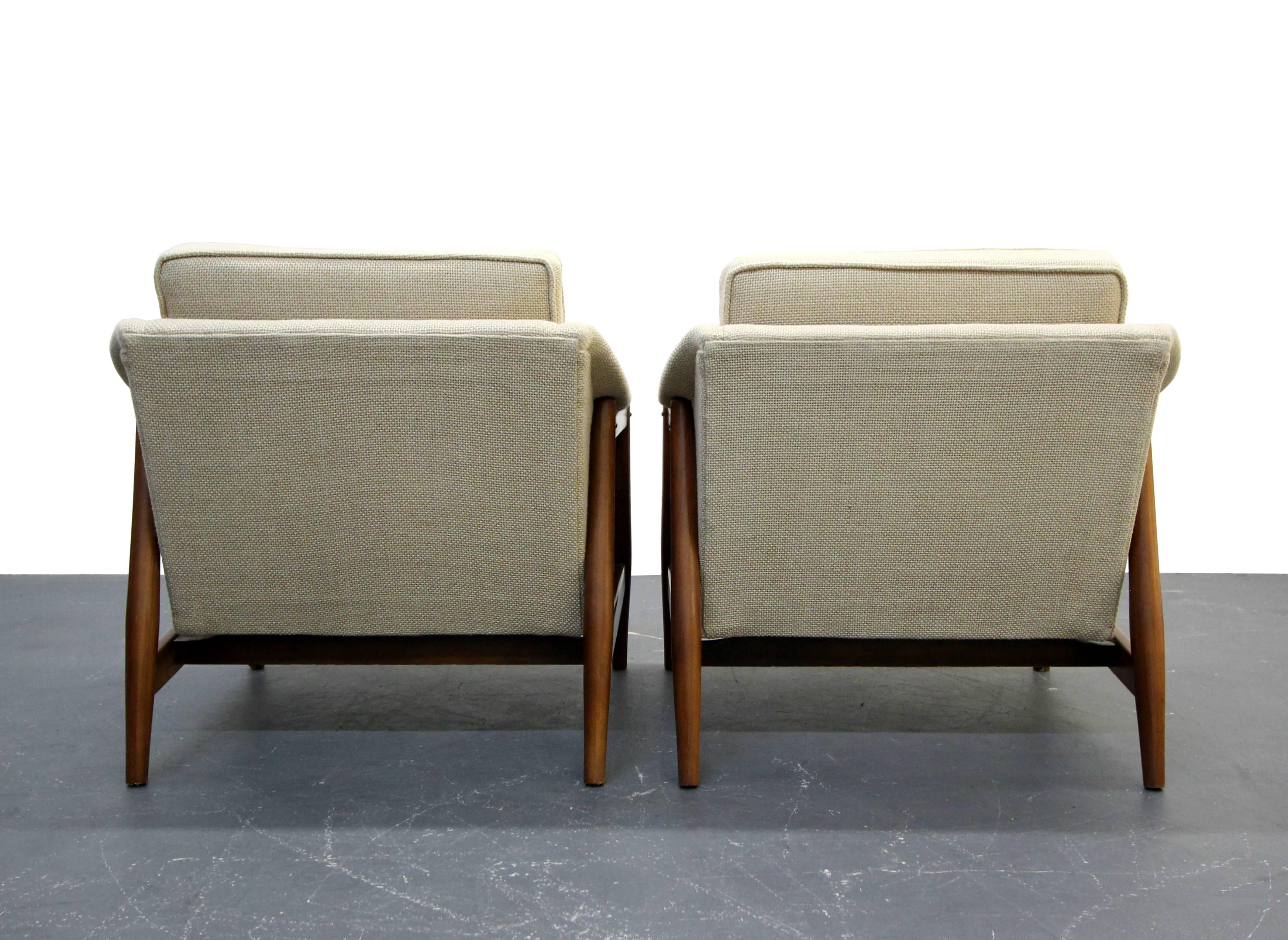 Pair of Danish Mid-Century Modern Teak Lounge Chairs 1