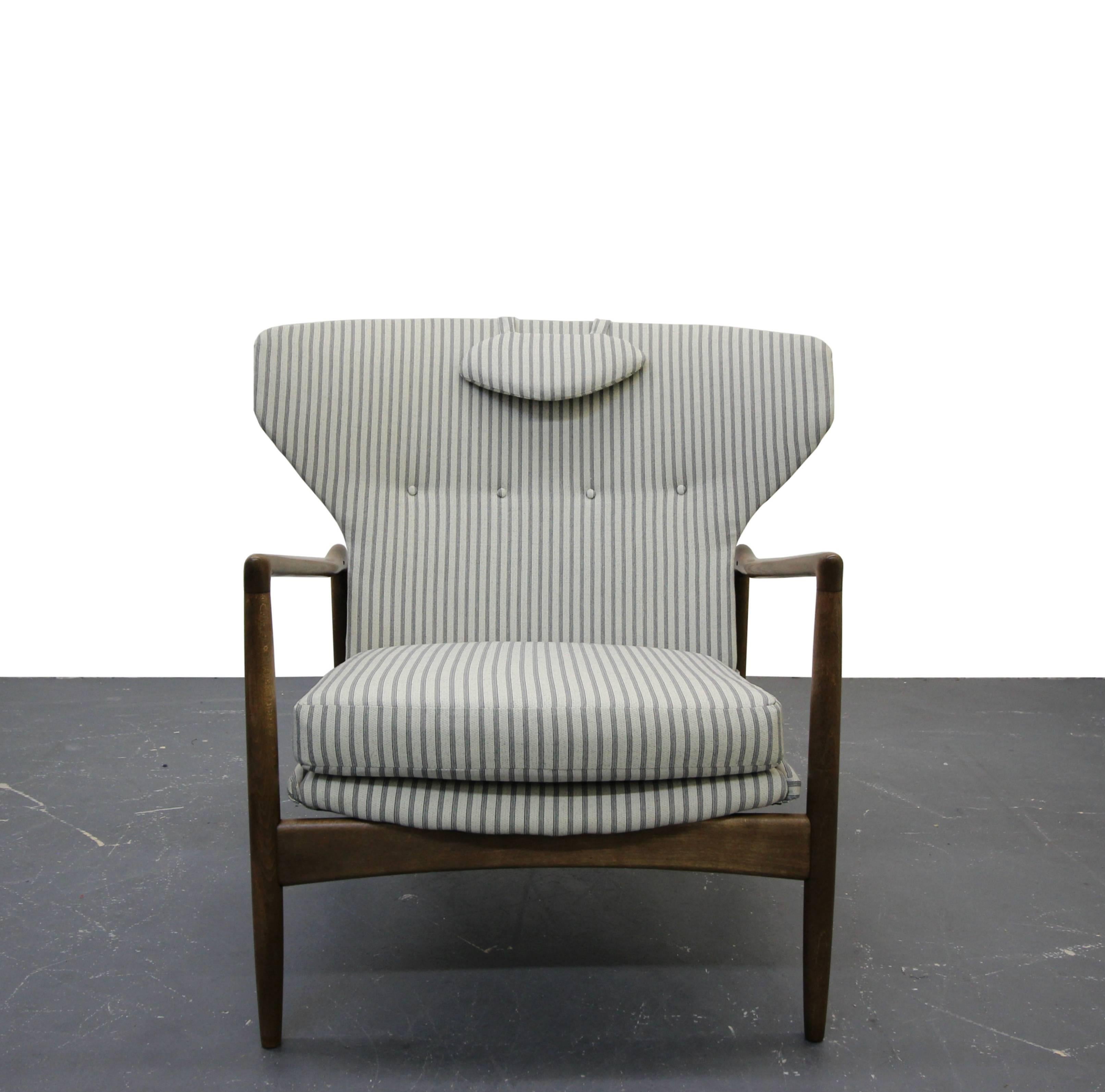 Mid-Century Modern Mid-Century Danish Wingback Lounge Chair by Ib Kofod-Larsen