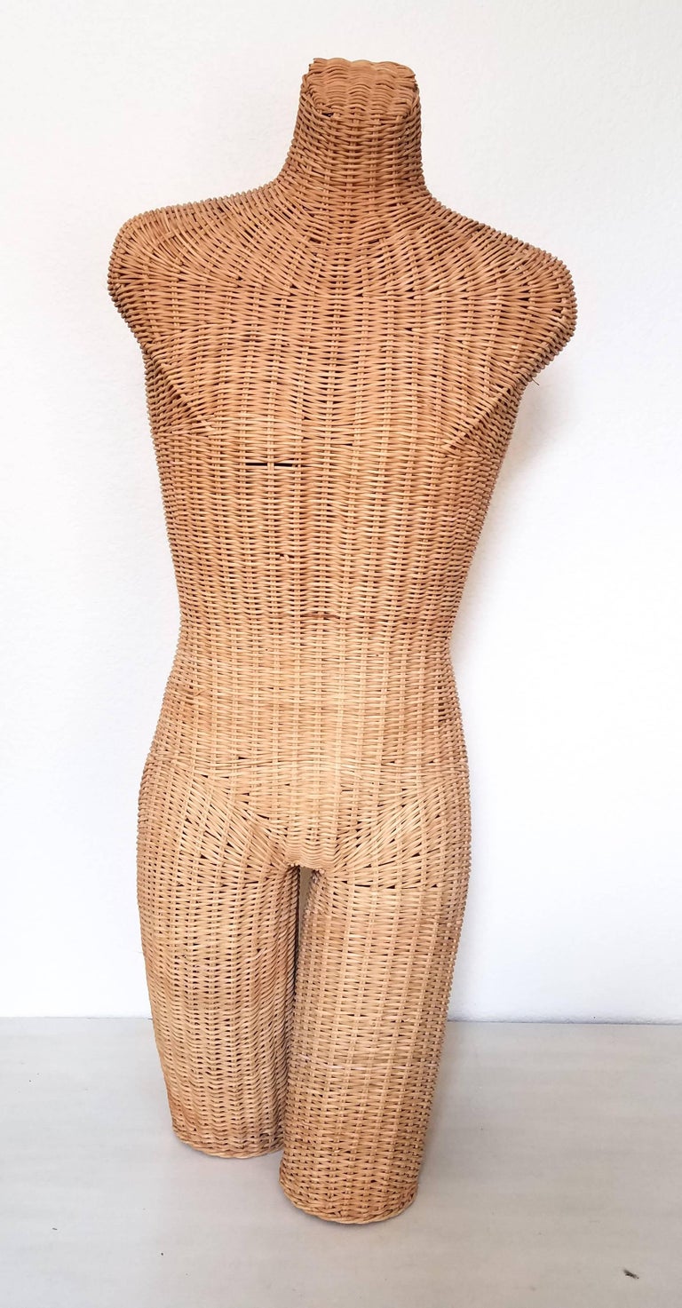 Vintage Wicker Mannequin Torso Androgynous Male Female For Sale at 1stdibs
