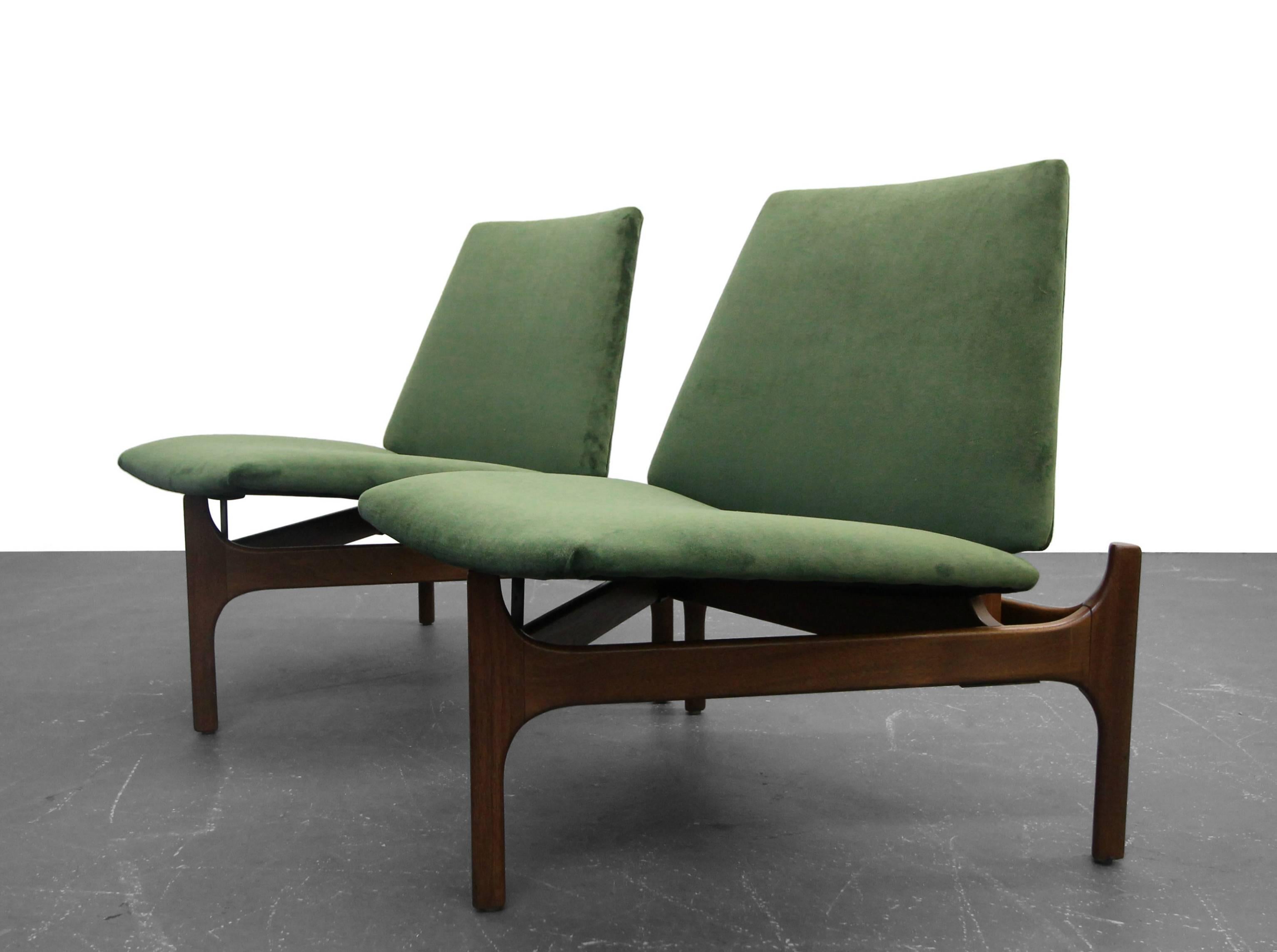 Mid-Century Modern Pair of Midcentury Sculptural Lounge Chairs by John Caldwell for Brown Saltman