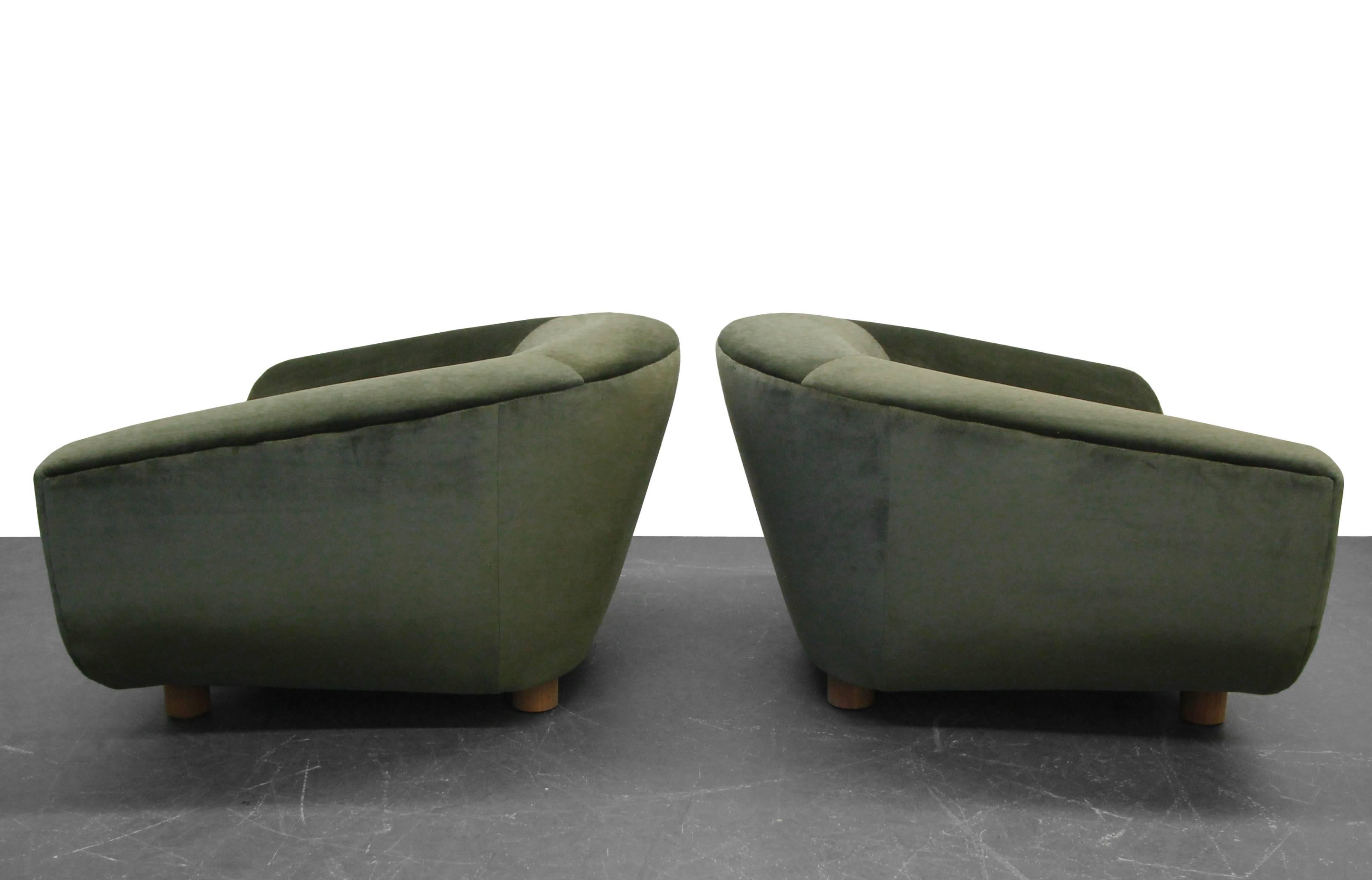 20th Century Pair of Midcentury Polar Bear Style Barrel Chairs after Jean Royere