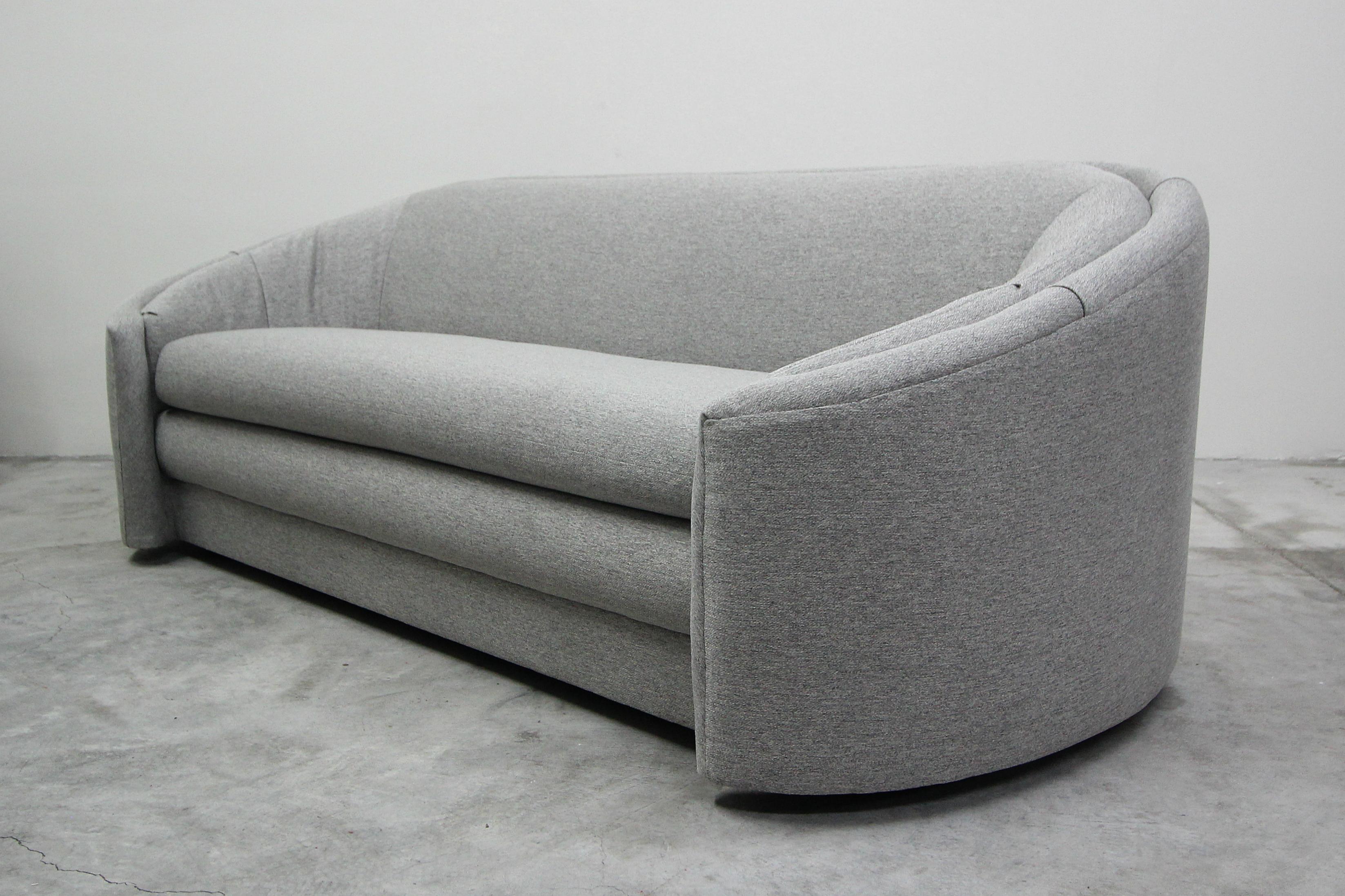 Minimalist Curved Regency Mid-Century Modern Sofa