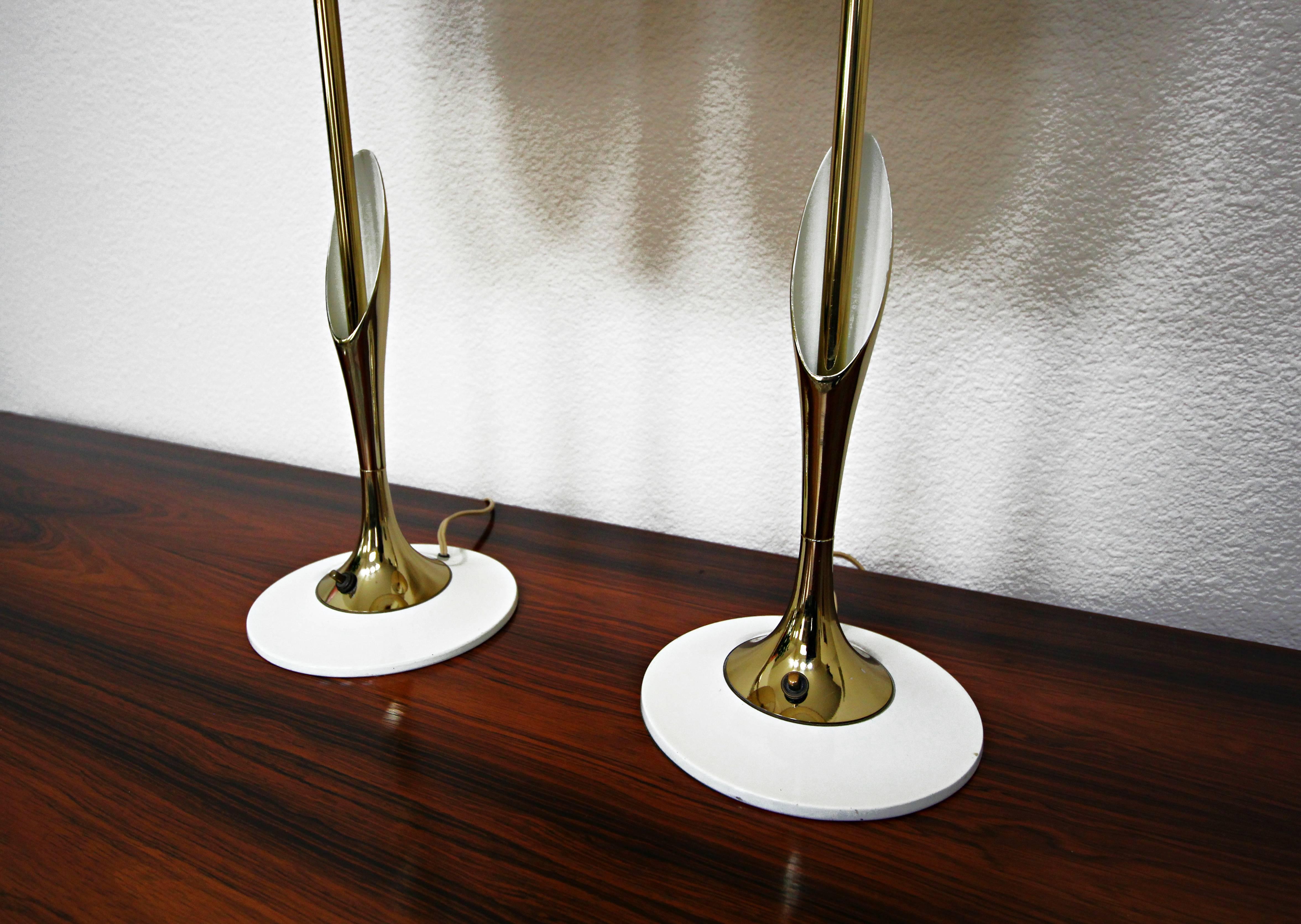 20th Century Pair of Midcentury Sculptural Brass Lamps by Laurel Lamp Company