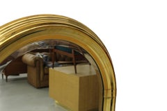 Vintage Art Deco Style Arched Brass Mirror by Labarge