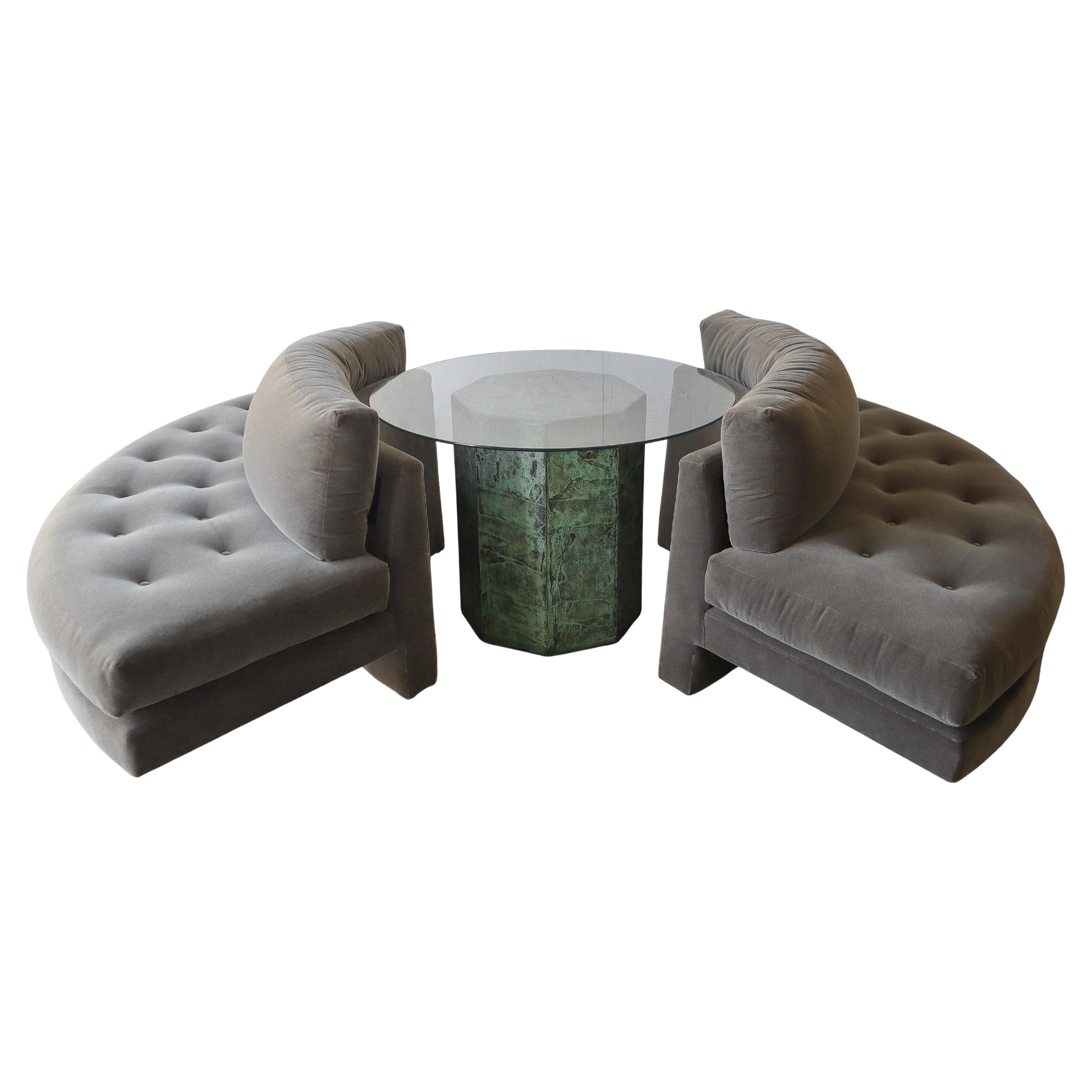 RARE Pair of Curved Omnibus Sofas by Vladimir Kagan