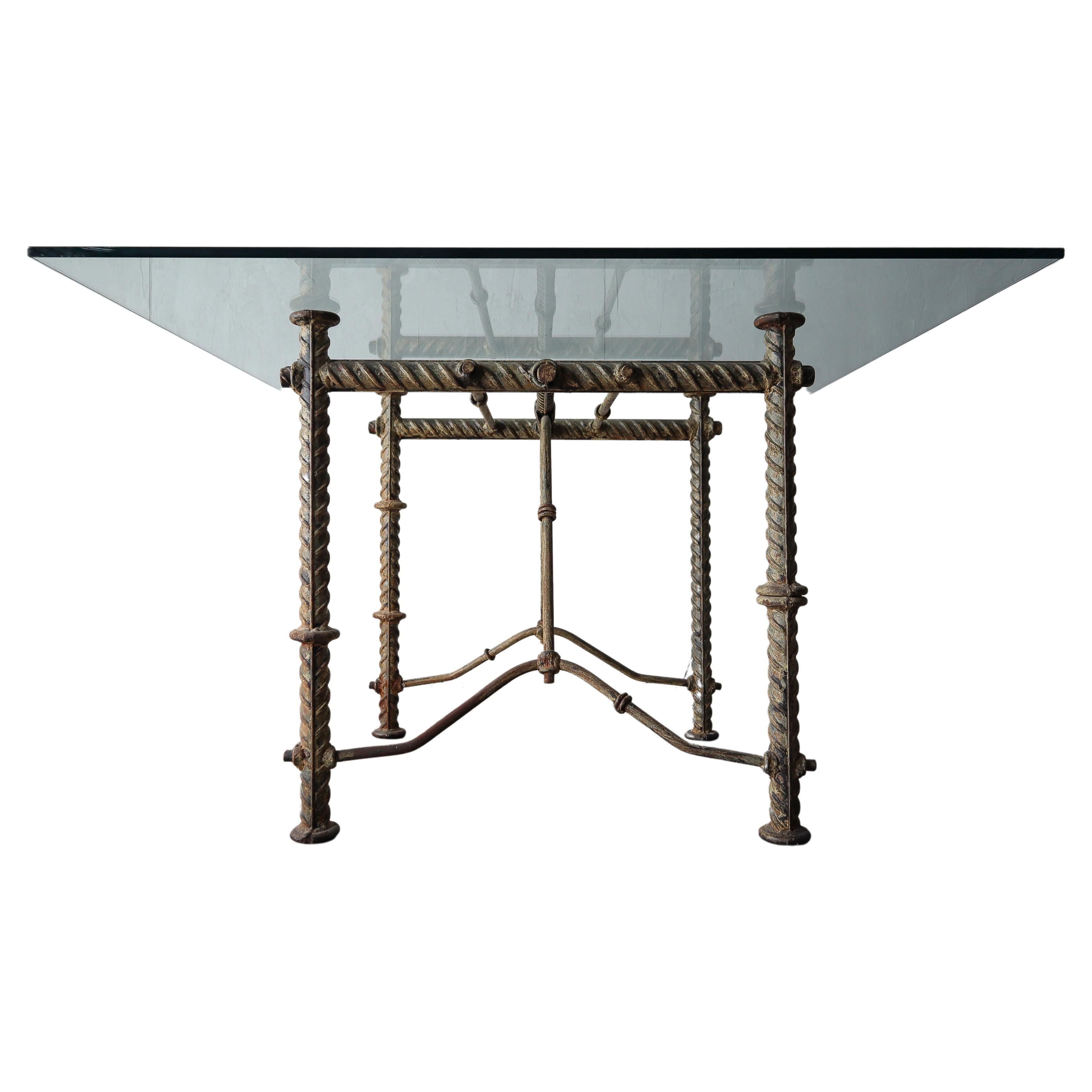 Ilana Goor Handwrought Iron Dining Table Base For Sale