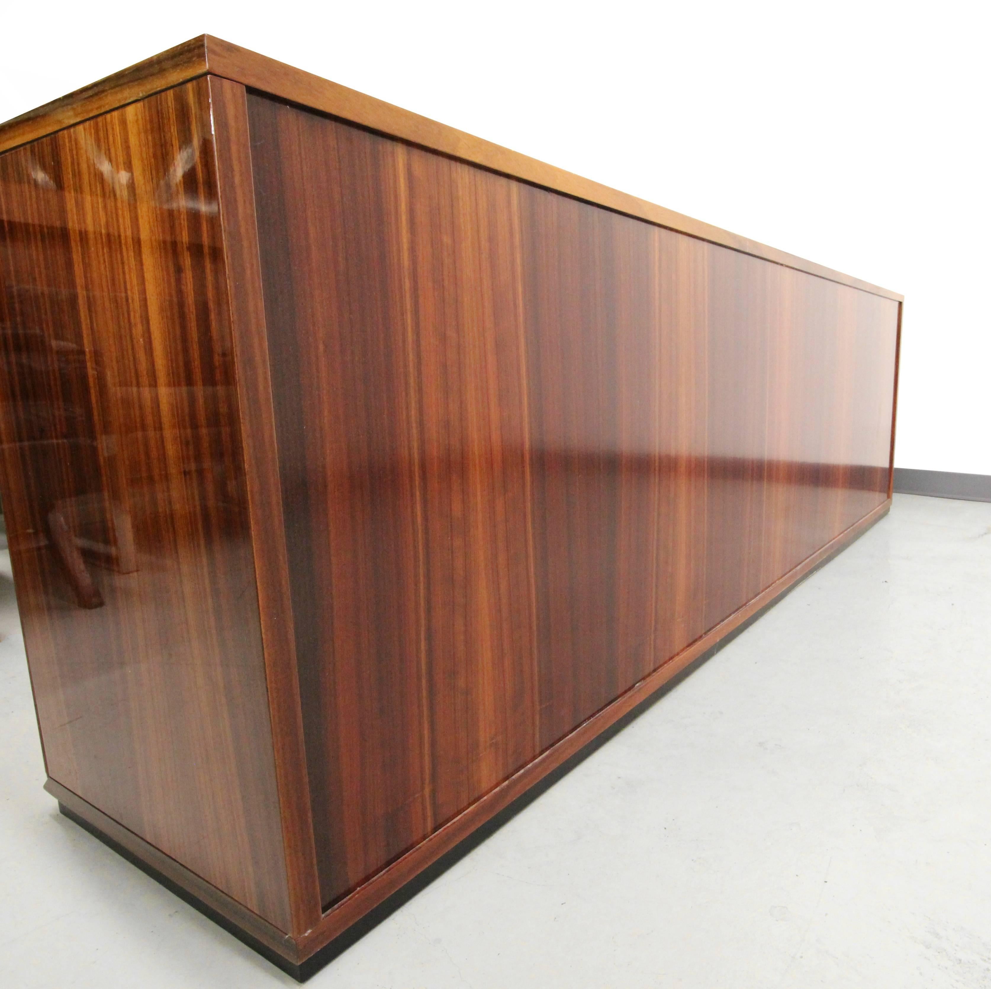 Monumental Italian Lacquered Zebrawood Credenza Buffet 1
