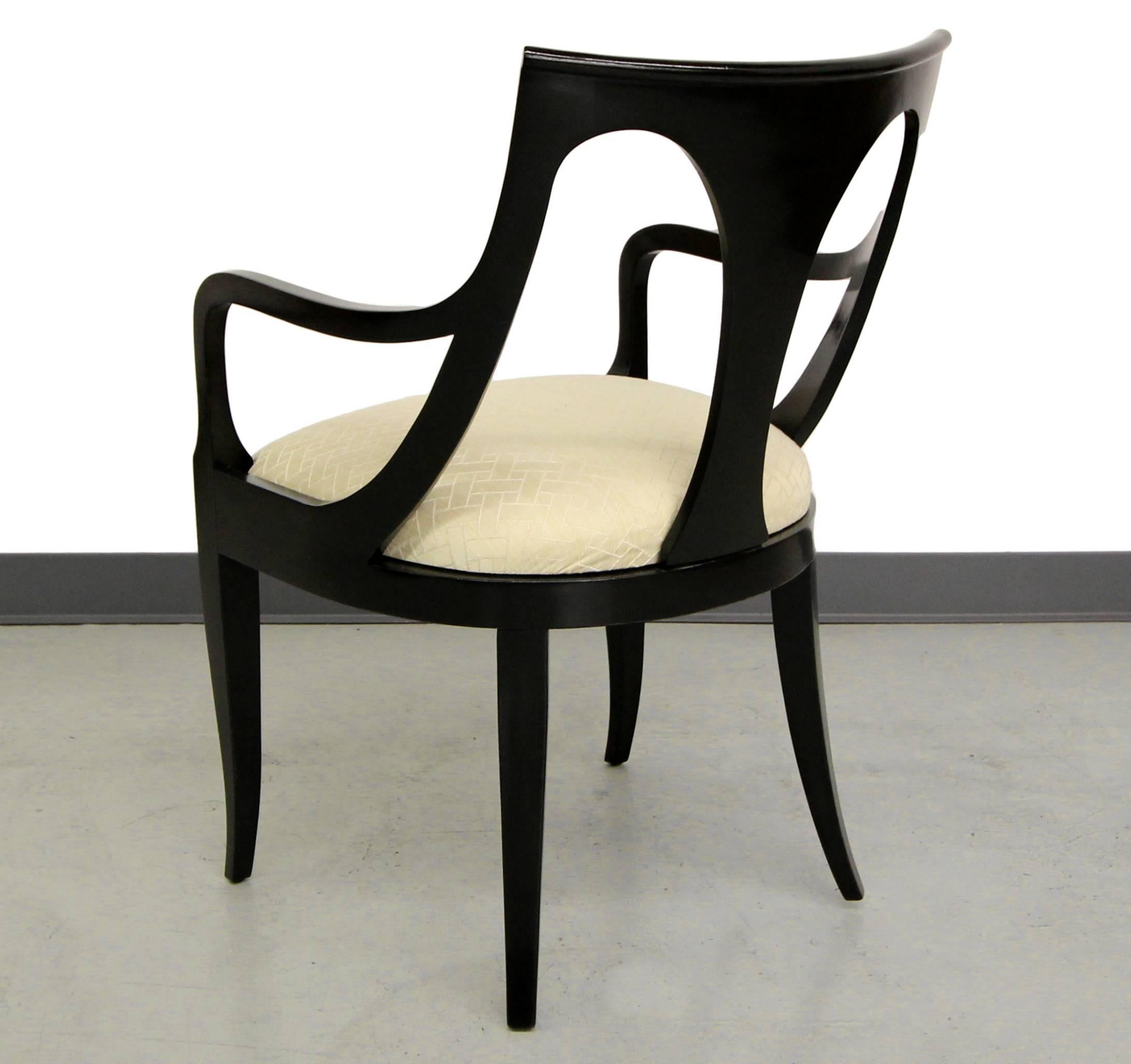 Set of Six Black Mid-Century Modern Dining Chairs by Kindel Furniture In Excellent Condition In Las Vegas, NV
