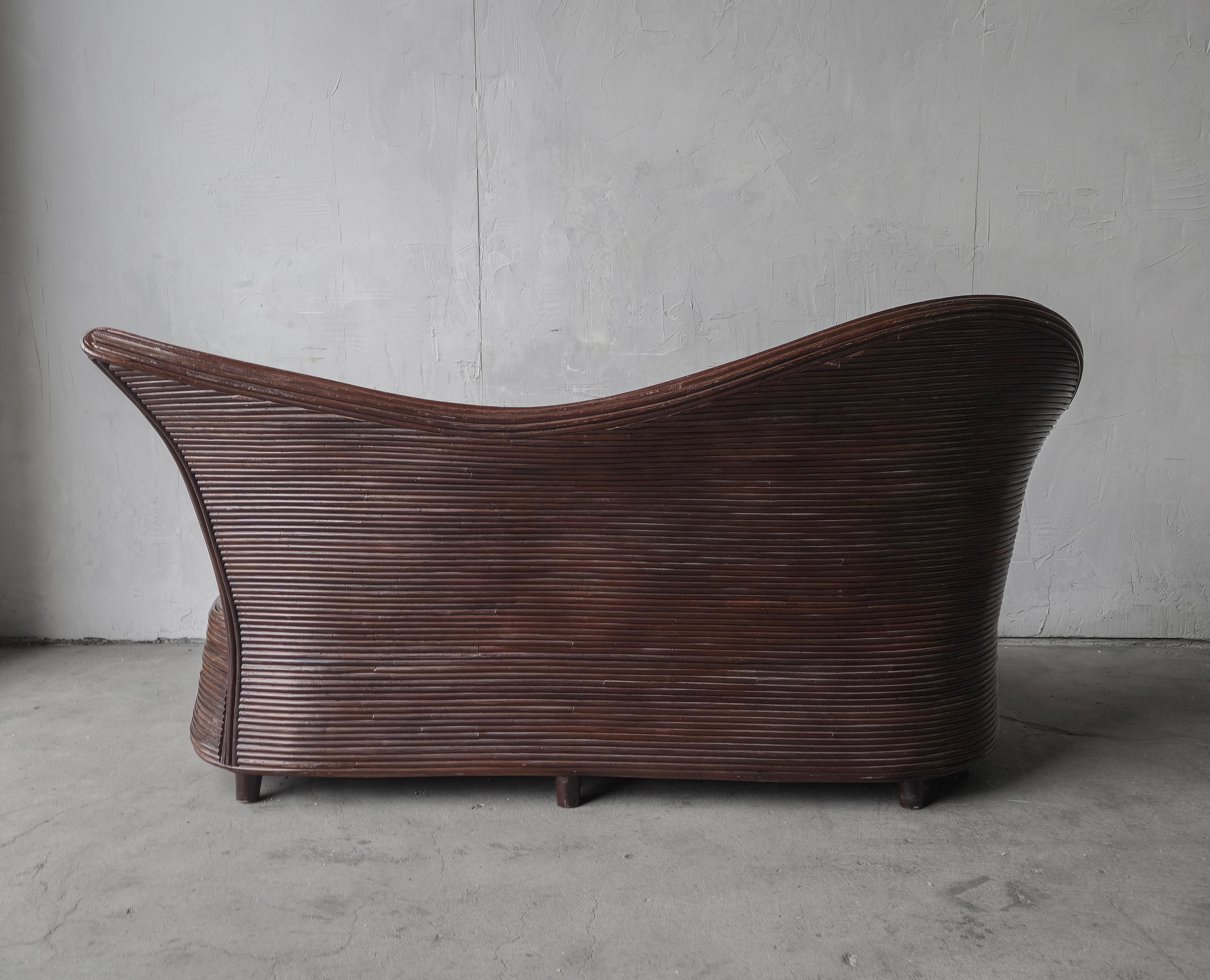 Bambù Chaise in bambù con tavolo in canne d'agnello Vintage By in vendita